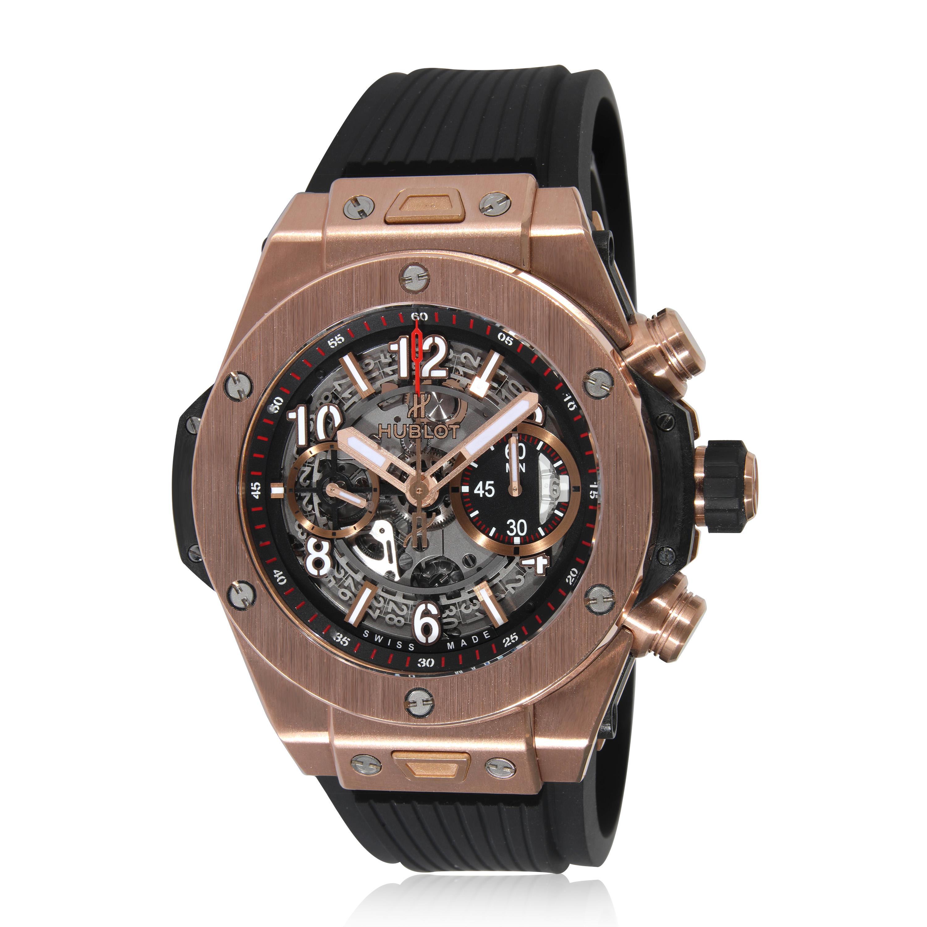 Hublot Big Bang Unico 411.OX.1180.RX Men's Watch in 18kt Titanium/Rose Gold

SKU: 130751

PRIMARY DETAILS
Brand: Hublot
Model: Big Bang Unico
Country of Origin: Switzerland
Movement Type: Mechanical: Automatic/Kinetic
Year Manufactured: 2016
Year of