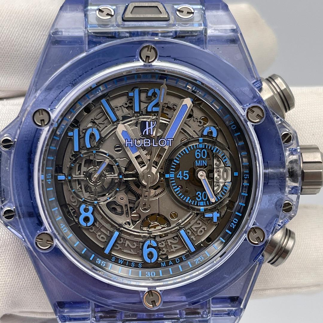 Hublot Big Bang Unico Blue Sapphire 411.JL.4809.RT In Excellent Condition In New York, NY