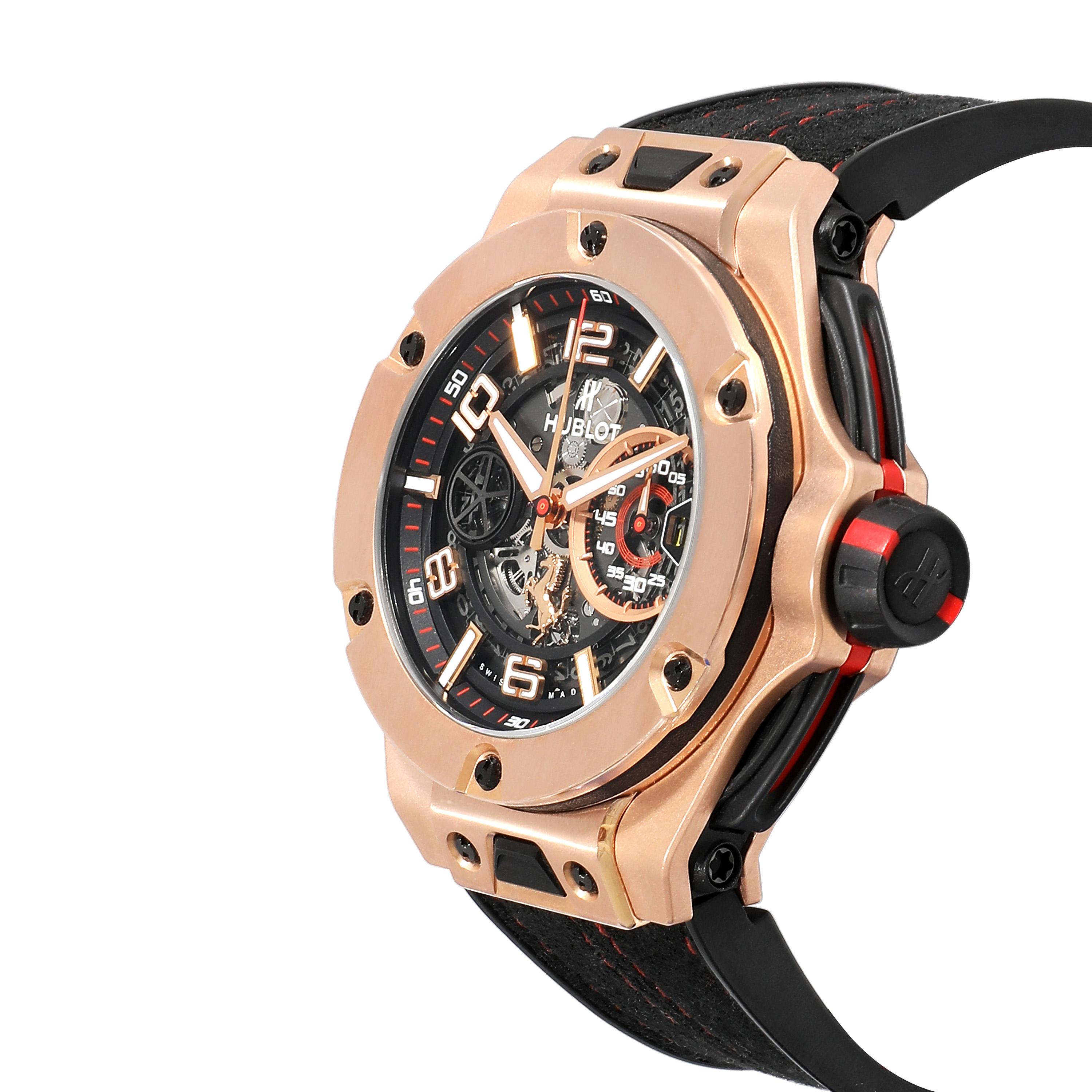 Reloj de caballero Hublot Big Bang Unico Ferrari 402.OX.0138.WR de titanio de 18 quilates/Rosa G en Excelente Estado en New York, NY
