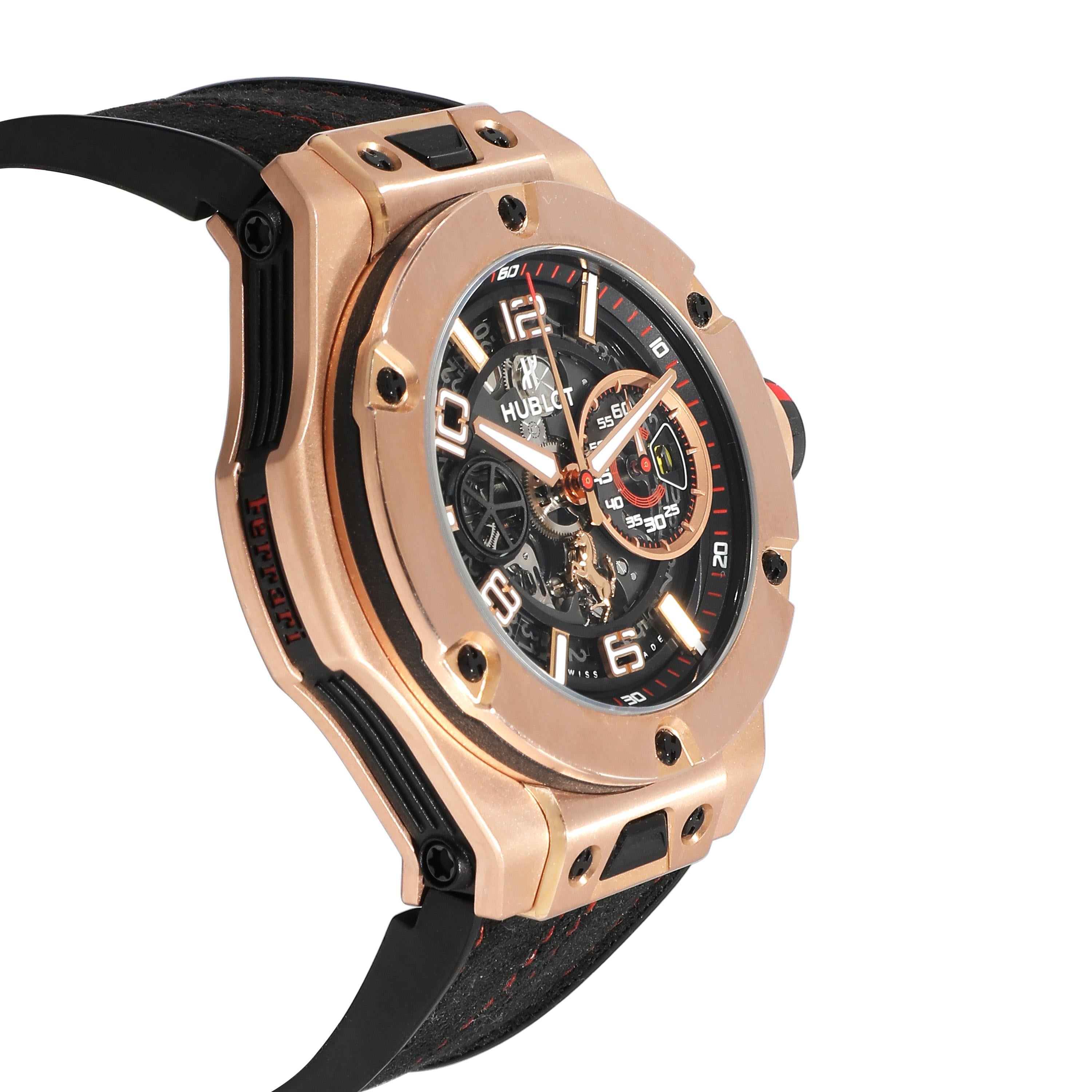 De los hombres Reloj de caballero Hublot Big Bang Unico Ferrari 402.OX.0138.WR de titanio de 18 quilates/Rosa G