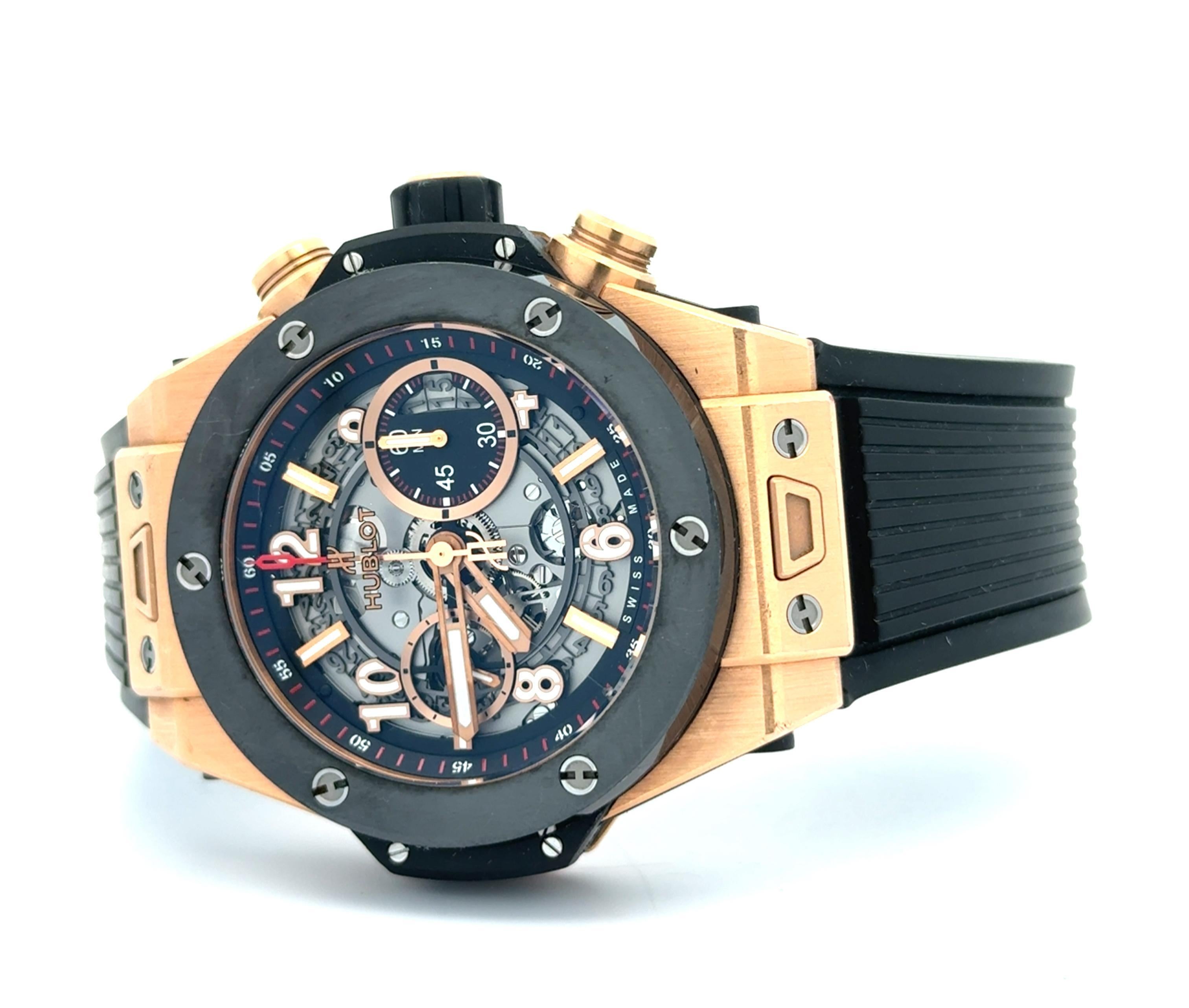 Montre Hublot Big Bang Unico Gold 18k Rose Gold Ceramic 44mm en vente 1