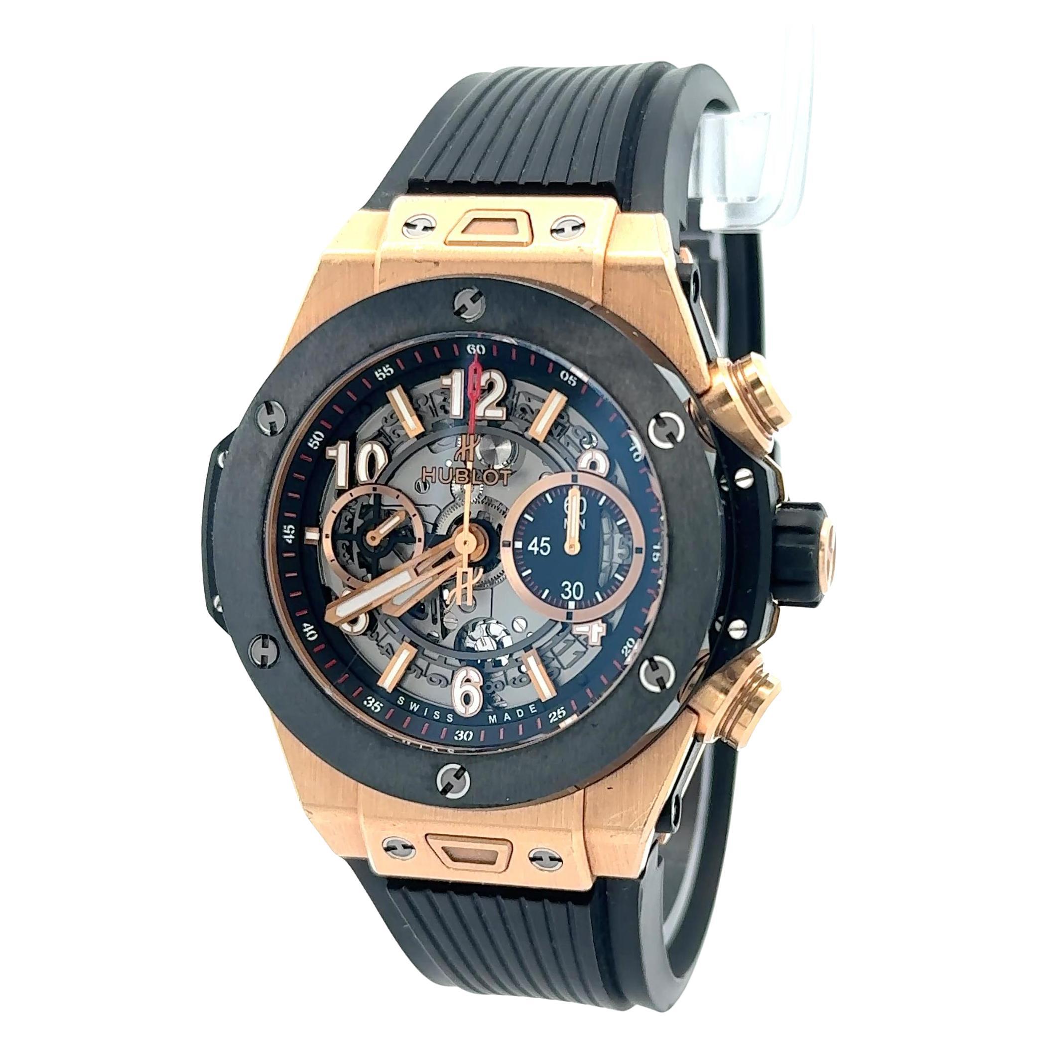 Montre Hublot Big Bang Unico Gold 18k Rose Gold Ceramic 44mm en vente