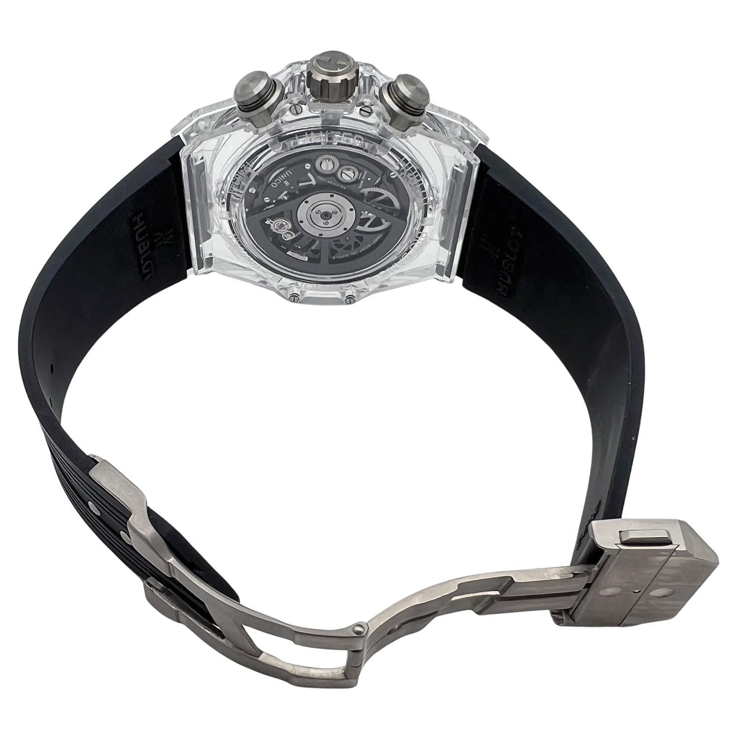 Women's or Men's Hublot Big Bang UNICO Magic Sapphire Limited Edition Watch For Sale