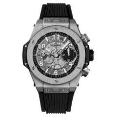 Hublot Big Bang Unico Titan 42mm Schwarze Uhr mit Gummiriemen 441.NX.1171.RX