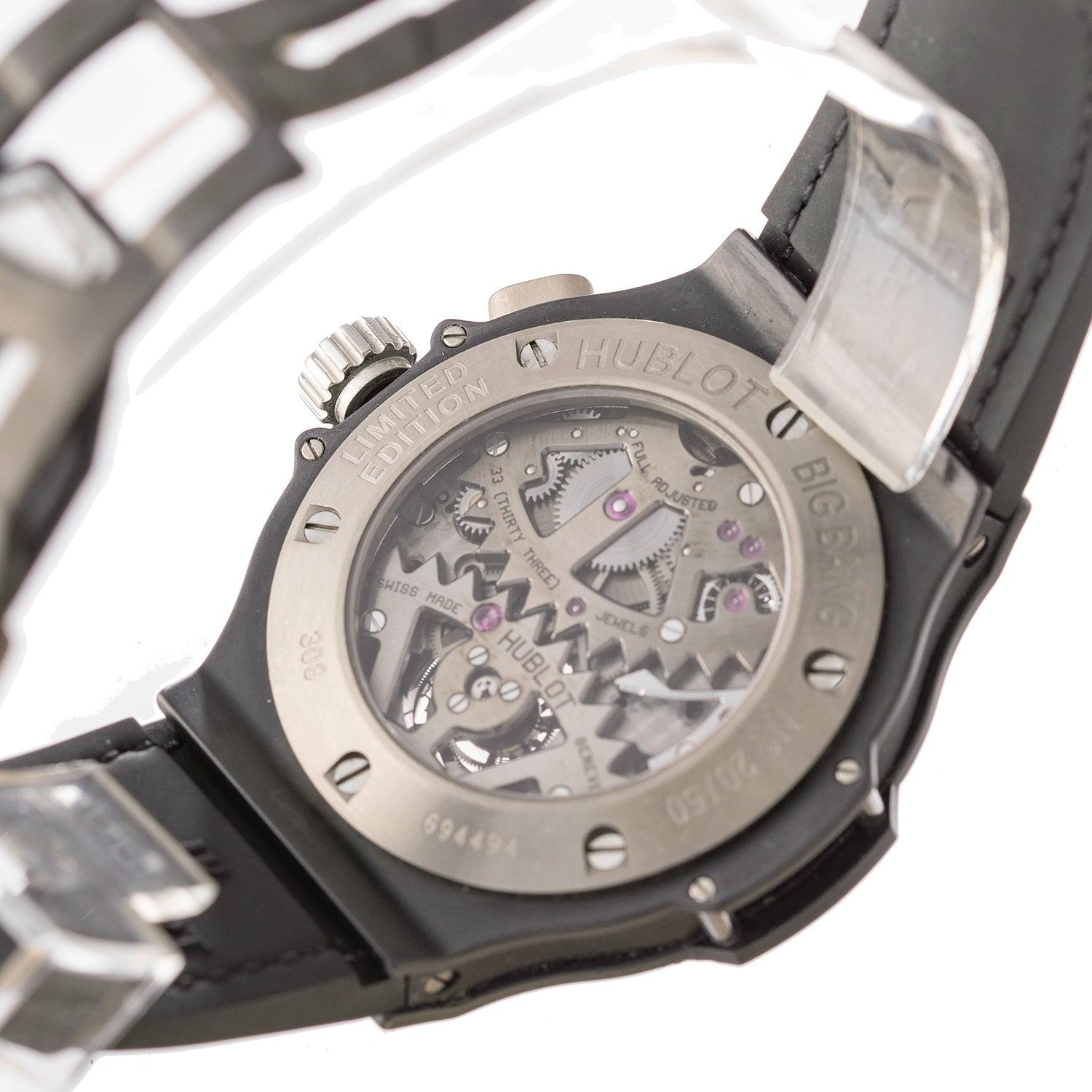 Montre Hublot Bigger Bang Tourbillon Chronographe All Black Limited Edition Bon état - En vente à Palm Beach, FL