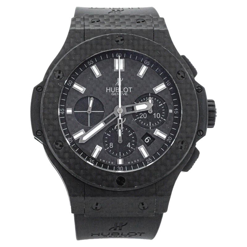 Hublot Black Carbon Fibre 
Rubber Big Bang Chronograph Men
s Wristwatch 44 MM