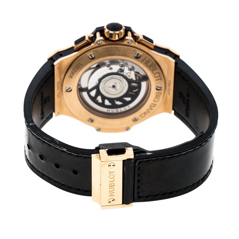 Hublot Black Diamond 18k Rose Gold Big Bang Women's Wristwatch 44MM 1