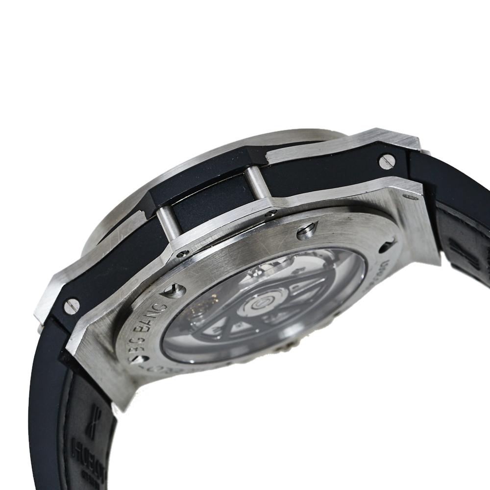 Hublot Black Stainless Steel Diamonds Big Bang Chronograph Men's Wristwatch 44MM 2