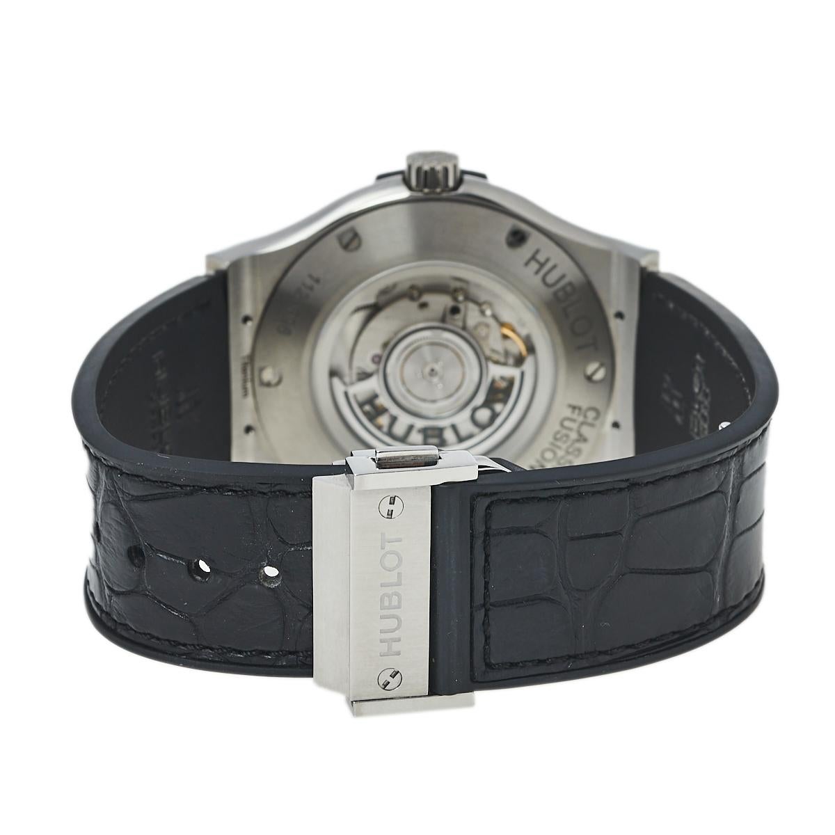 Hublot Black Titanium Classic Fusion 511.NX.1170.LR Men's Wristwatch 45 mm In Good Condition In Dubai, Al Qouz 2
