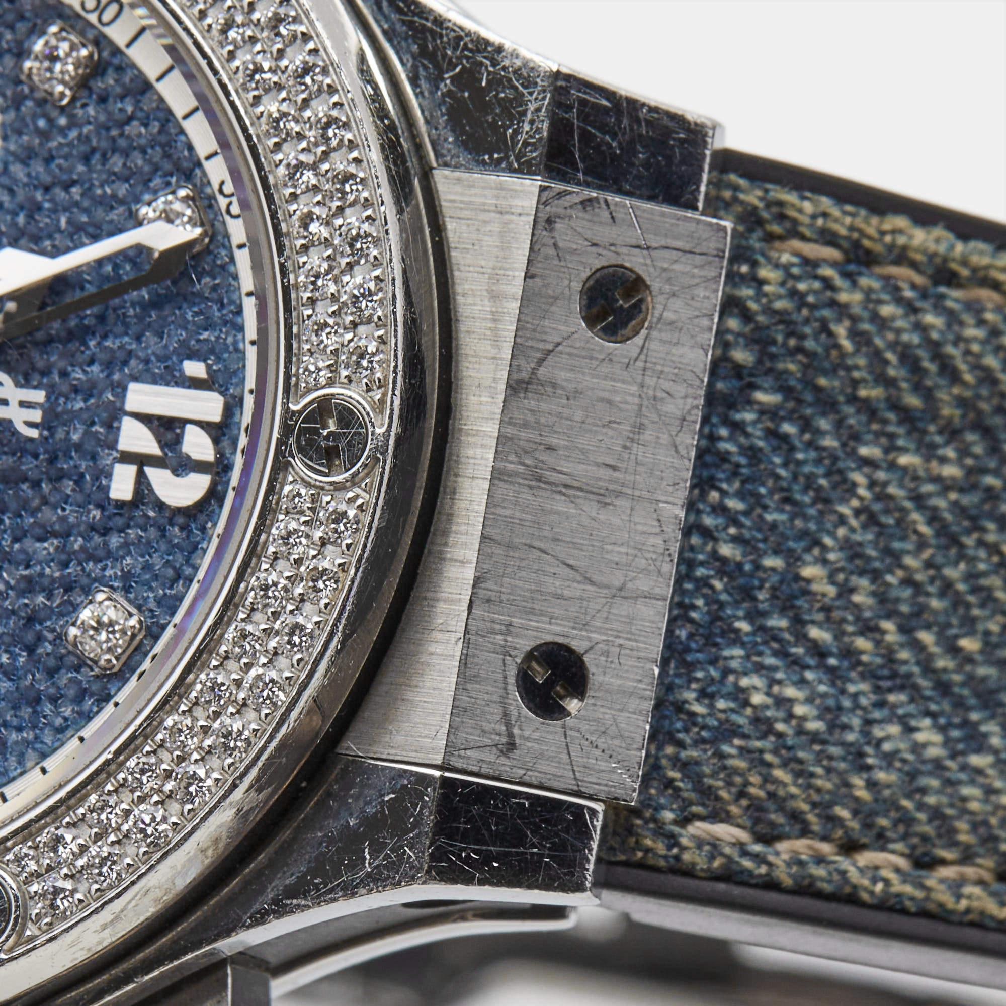 Hublot BlueDiamond 341.SX.2710.NR.1104.JEANS Men's Wristwatch 41 mm For Sale 6