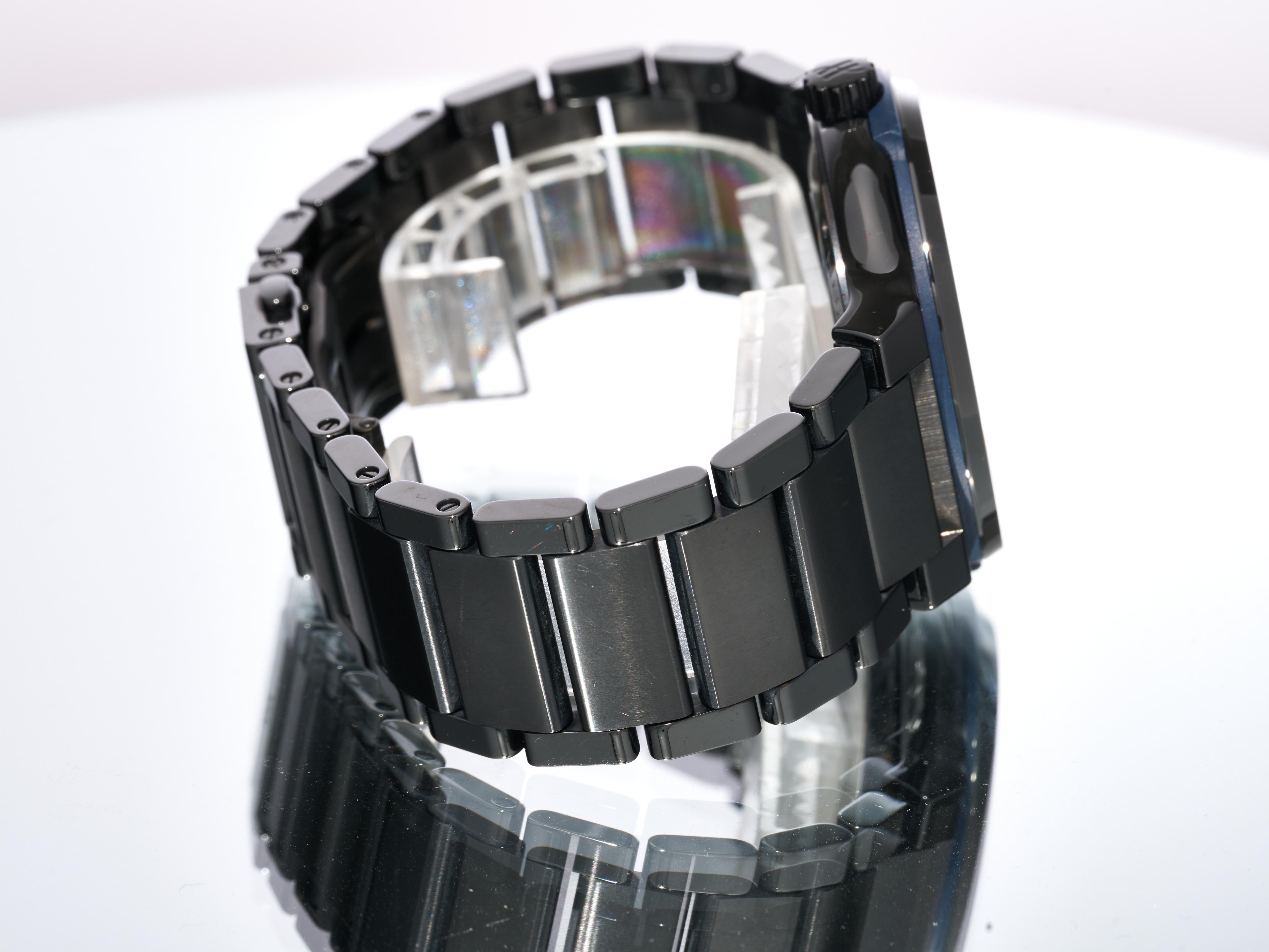 Hublot Classic Fusion 45mm Sunburst Cadran bleu Titane Céramique 510.CM.7170.CM en vente 5