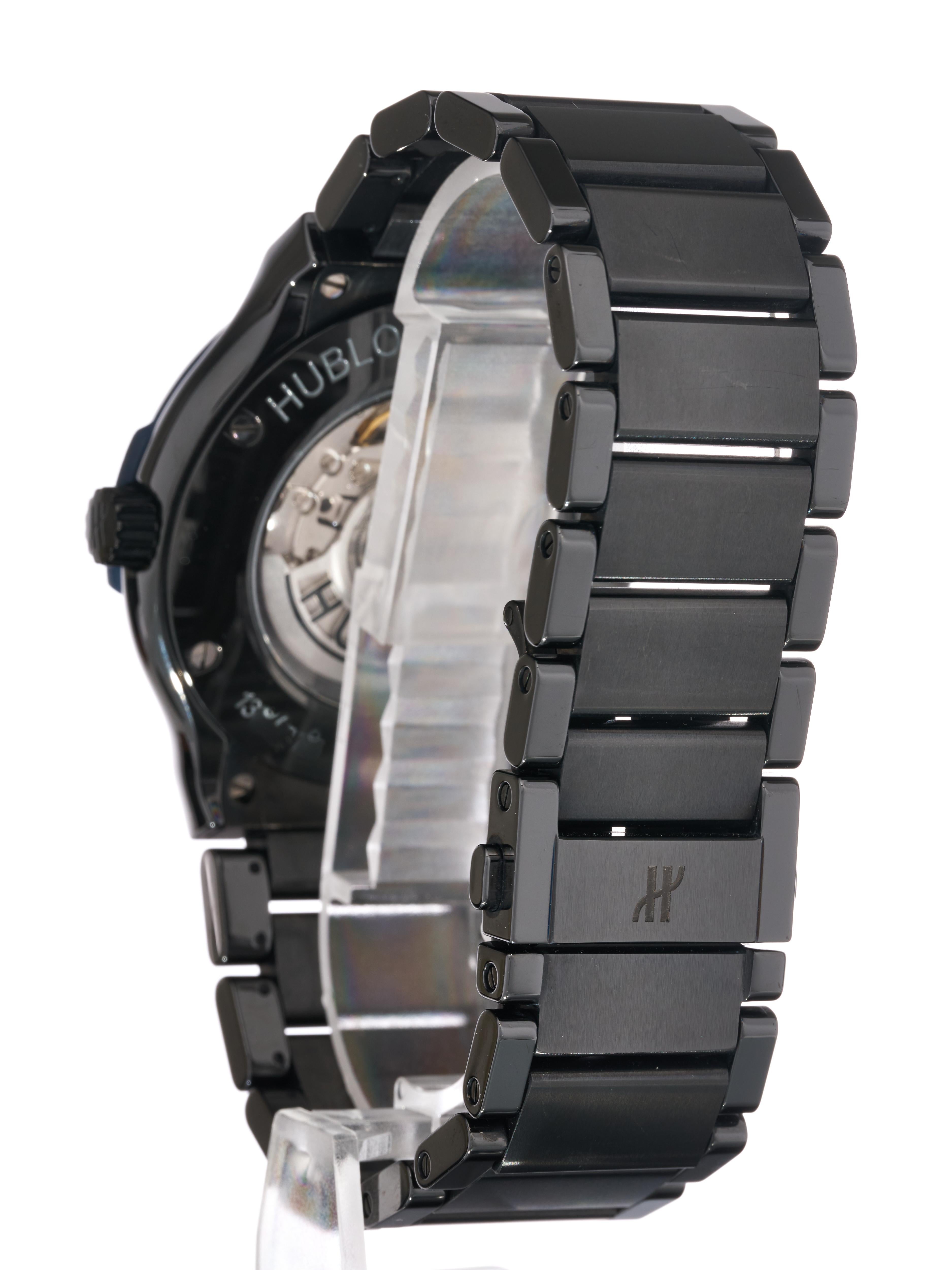 Hublot Classic Fusion 45mm Sunburst Cadran bleu Titane Céramique 510.CM.7170.CM en vente 1