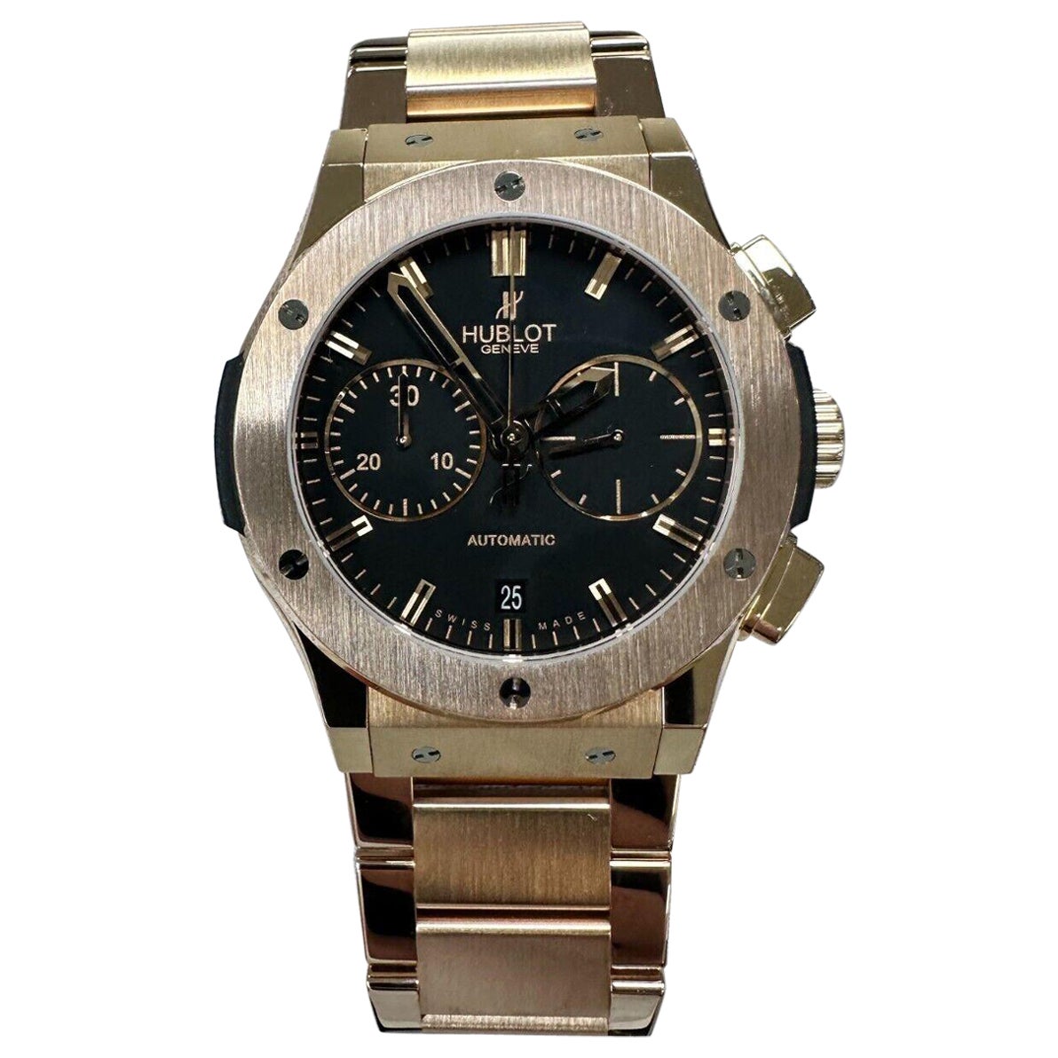 Hublot Classic Fusion 521.OX.1180.OX 45mm Cadran noir Or rose 18K Boîte papier