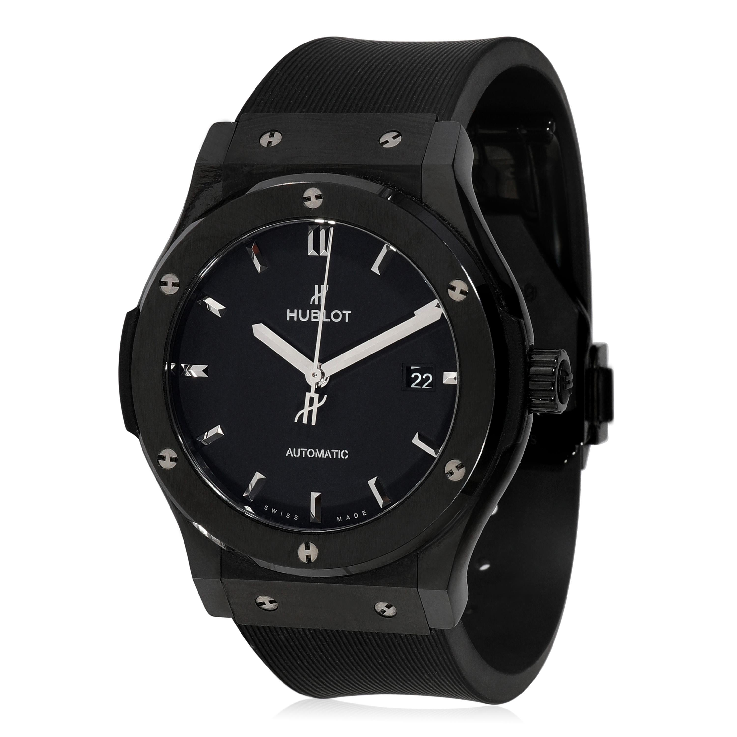 Hublot Classic Fusion 542.CM.1171.RX Men's Watch in  Ceramic/Titanium

SKU: 121497

PRIMARY DETAILS
Brand: Hublot
Model: Classic Fusion
Country of Origin: Switzerland
Movement Type: Mechanical: Automatic/Kinetic
Year Manufactured: 2021
Year of