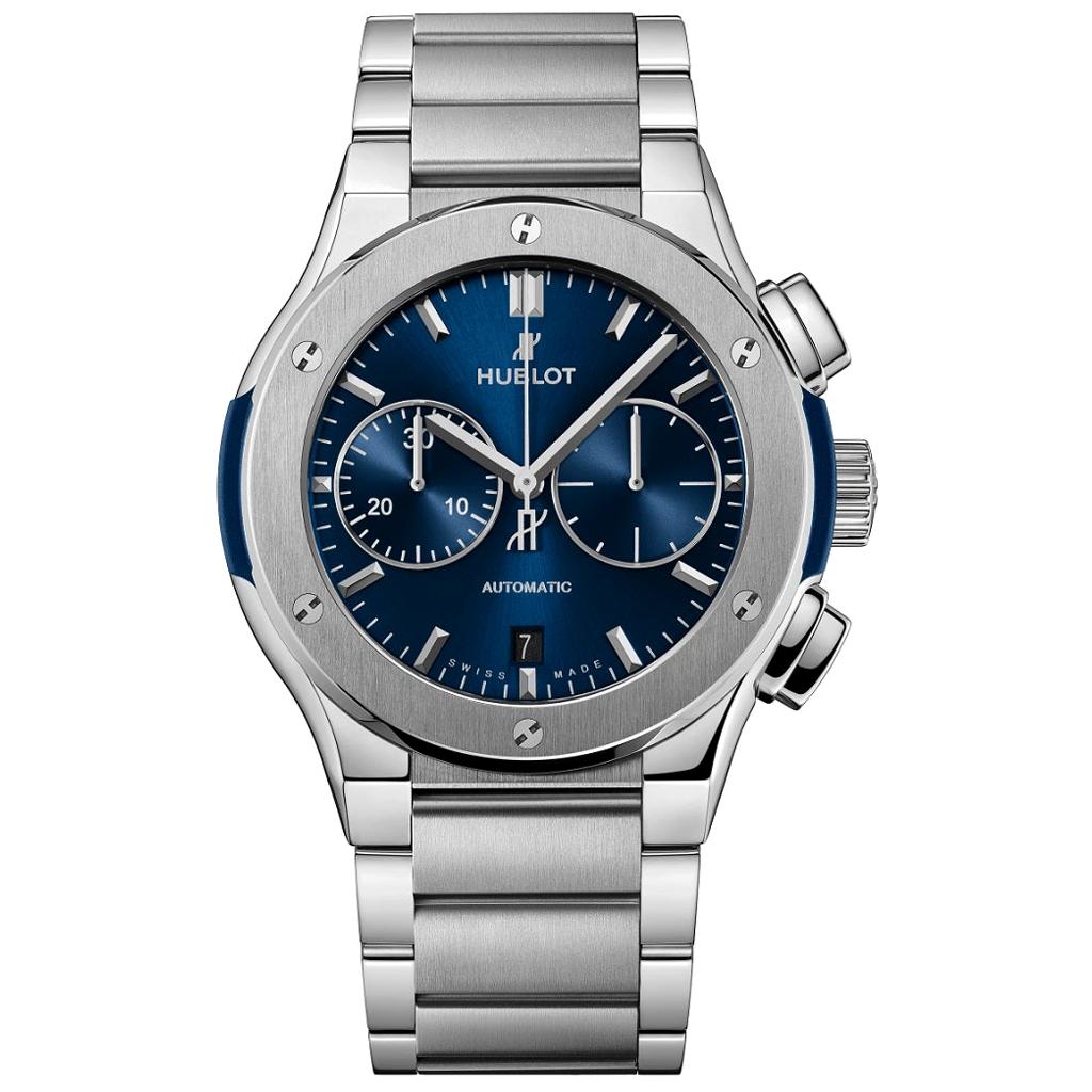 Hublot Classic Fusion Blue Chronograph Titanium Men's Watch 520.NX.7170.NX