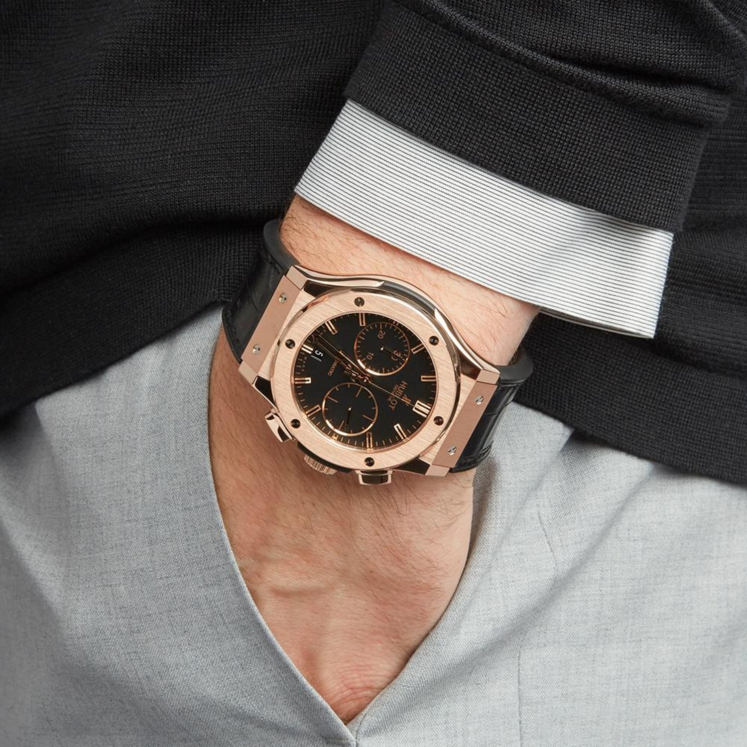 Hublot Classic Fusion Chronograph 18 Karat Rose Gold 521 Ox 1180 Lr For Sale At 1stdibs