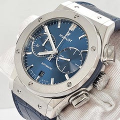 Hublot Classic Fusion Chronograph 45mm Titanium Blue Dial Watch 521.NX.7170.LR
