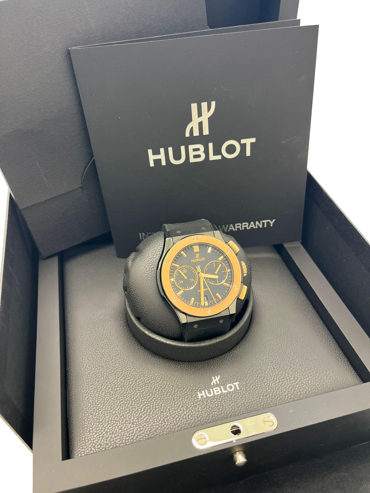 Hublot Classic Fusion Chronograph Ceramic King Gold 45mm Watch 521.CO.1181.RX For Sale 5