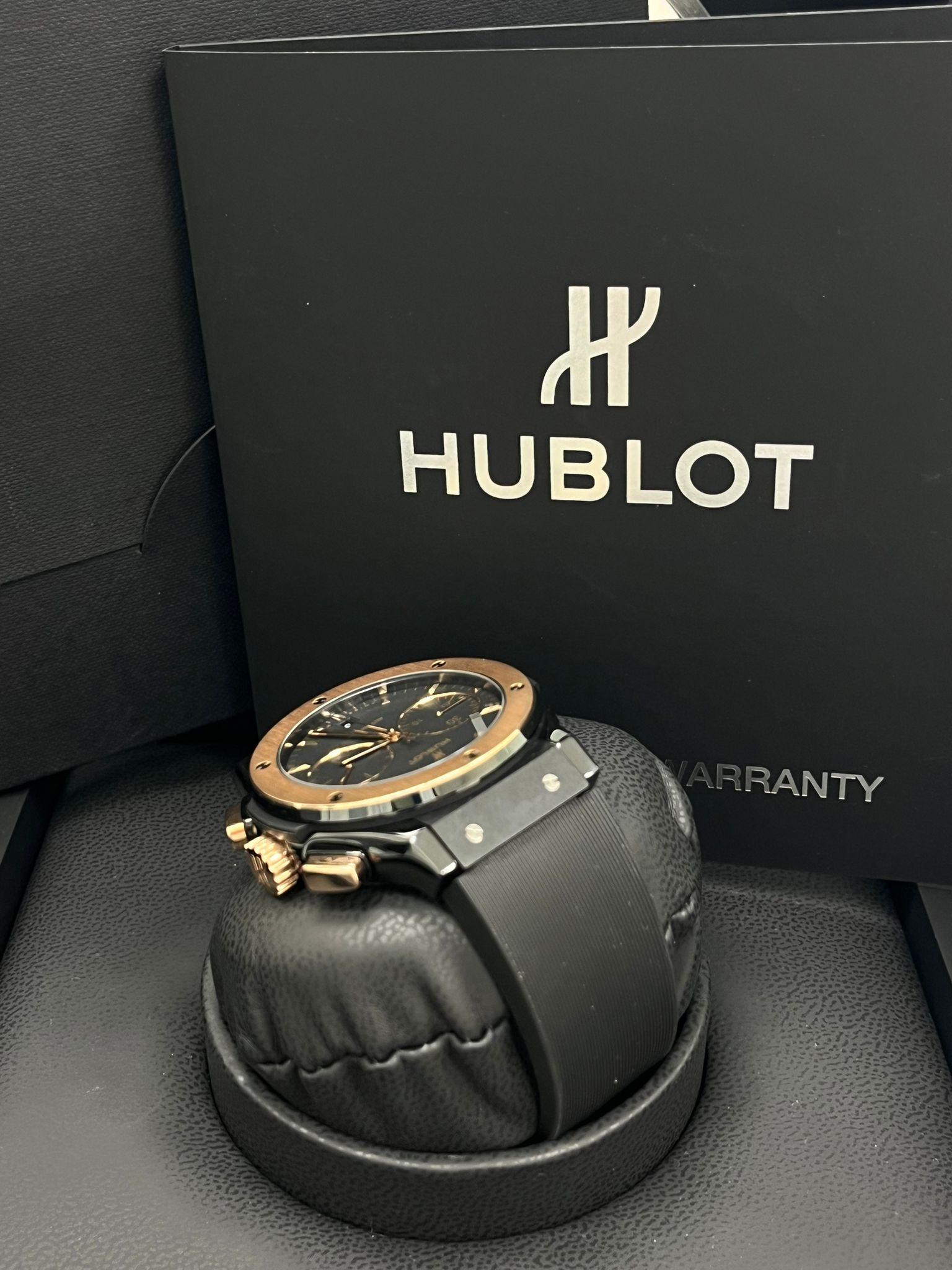 Hublot Classic Fusion Chronograph Ceramic King Gold 45mm Watch 521.CO.1181.RX For Sale 9