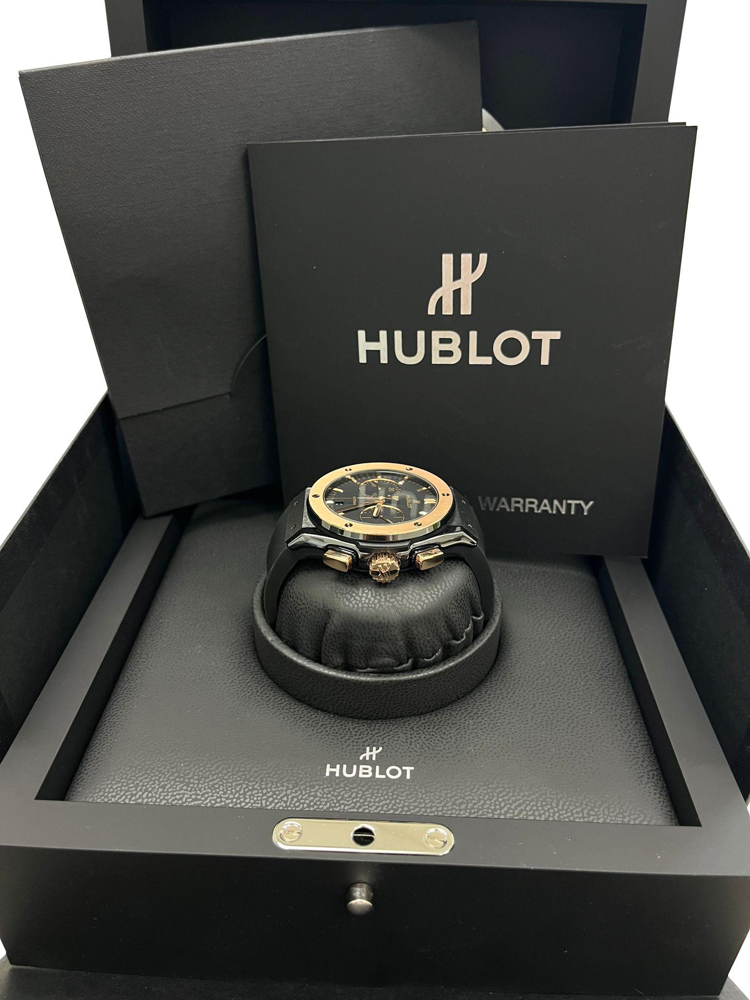 Hublot Classic Fusion Chronograph Ceramic King Gold 45mm Watch 521.CO.1181.RX For Sale 10