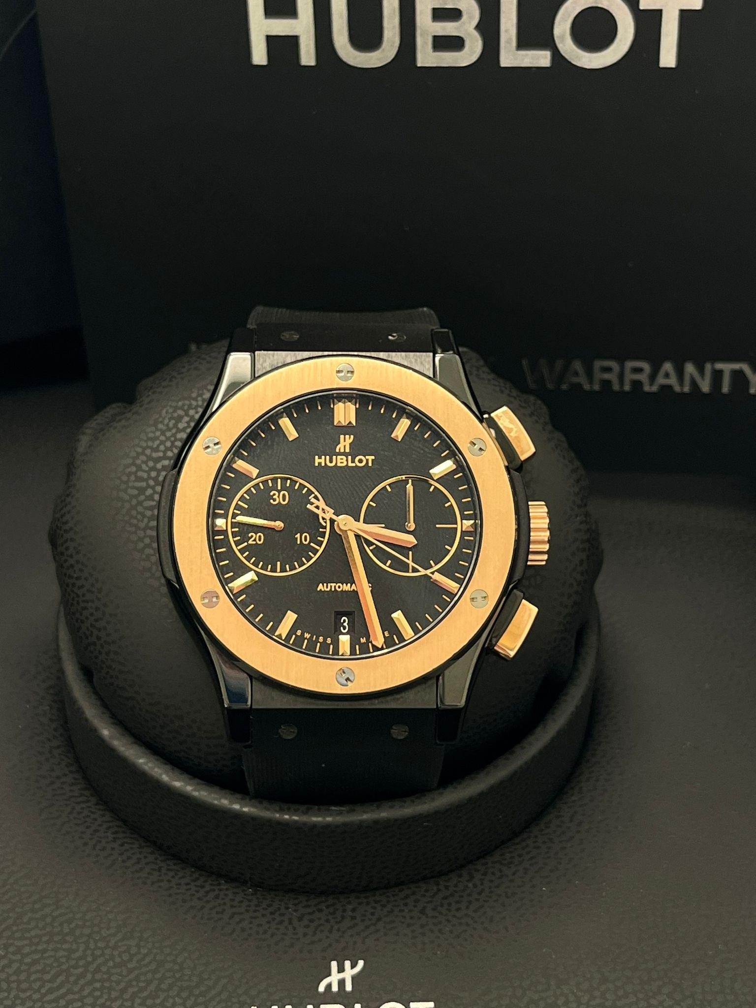 Hublot Classic Fusion Chronograph Ceramic King Gold 45mm Watch 521.CO.1181.RX For Sale 3