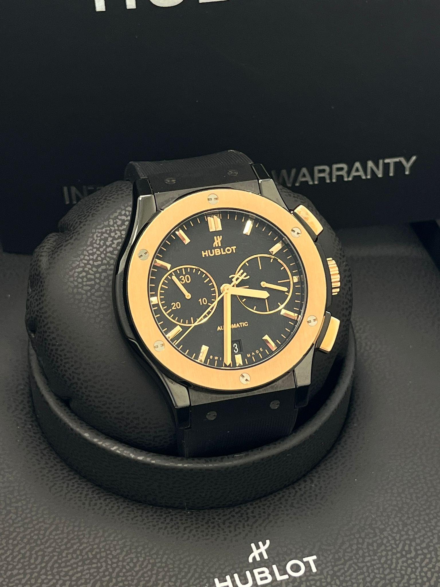 Hublot Classic Fusion Chronograph Ceramic King Gold 45mm Watch 521.CO.1181.RX For Sale 4