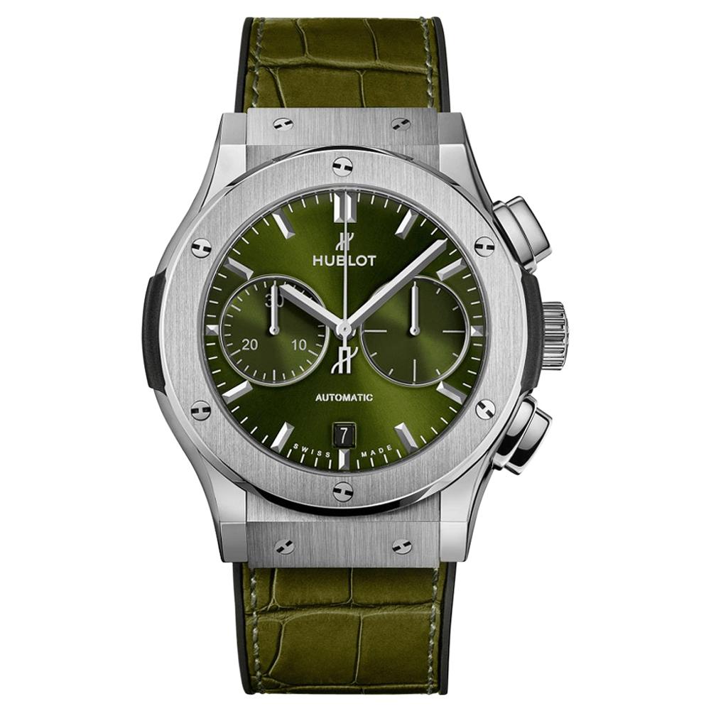 Hublot Classic Fusion Chronograph Titanium Green Men's Watch 521.NX.8970.LR
