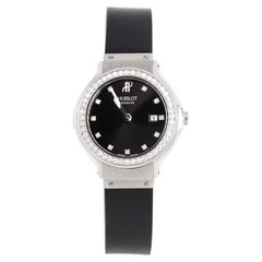 Hublot Classic Fusion Quartz Watch Stainless Steel and Rubber with Diamond