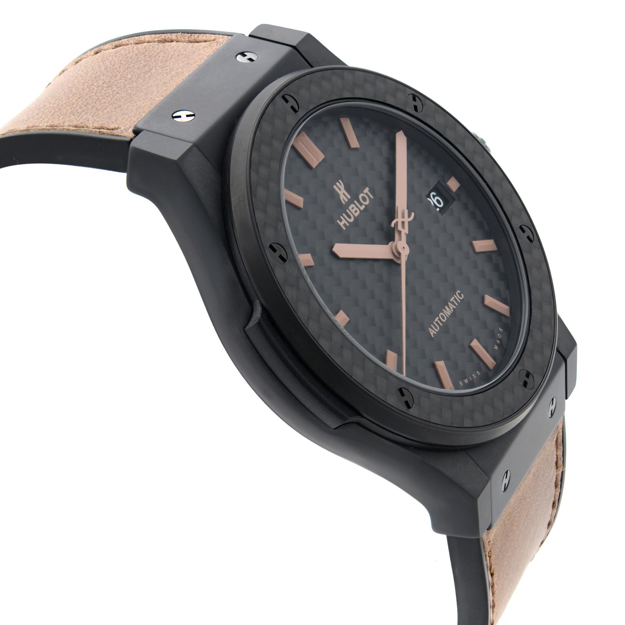 hublot brown leather watch