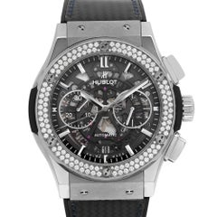 Hublot Classic Fusion Titanium Diamond Black Skeleton Dial 525.NX.0170.LR.1104