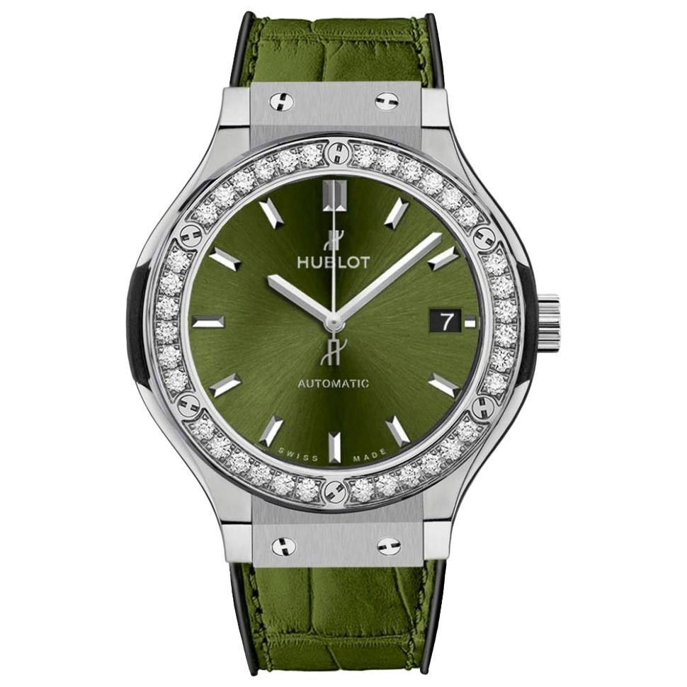 Hublot Classic Fusion Titanium Diamond Green Watch 565.NX.8970.LR.1204