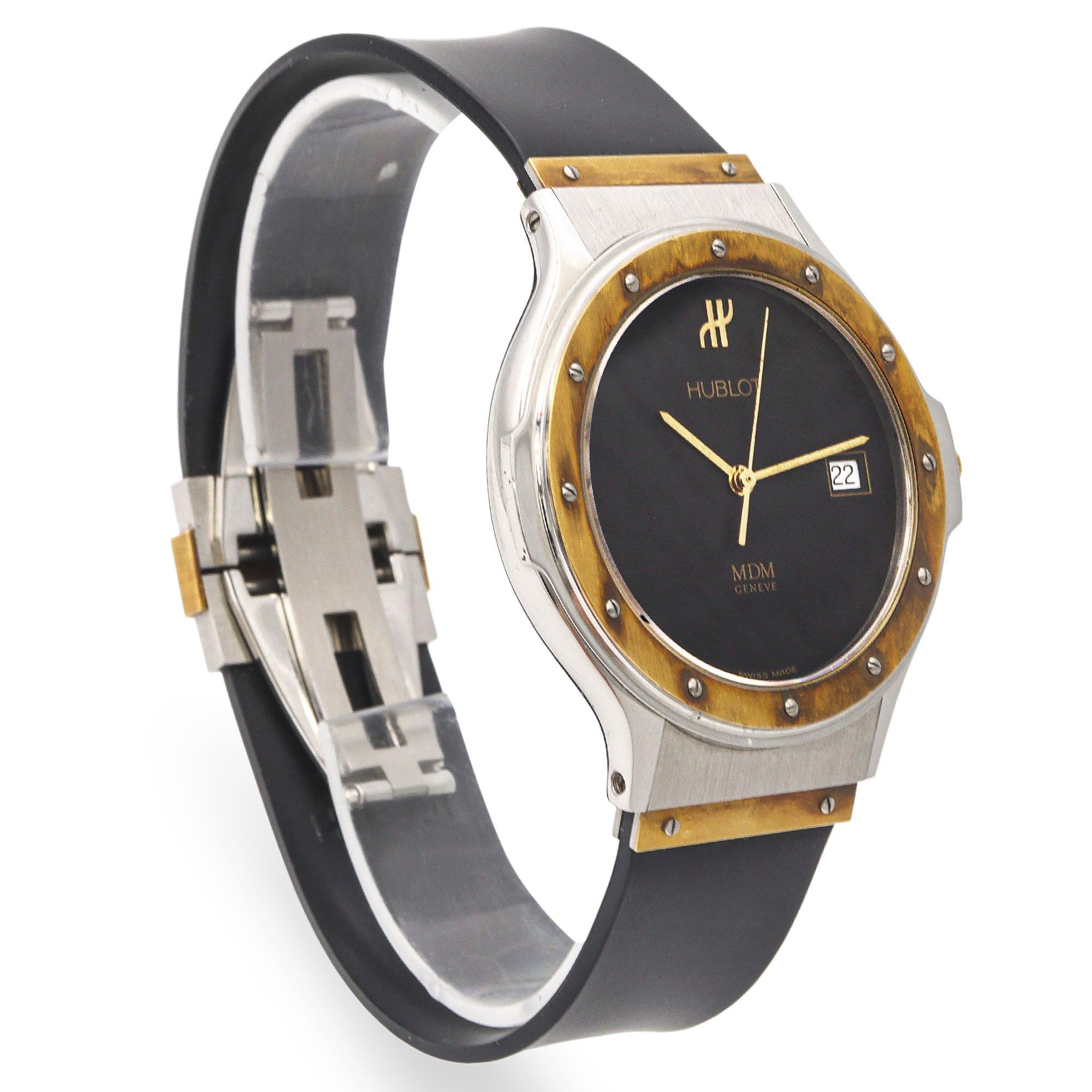 Hublot Classic MDM Geneve Datum Quarz Herrenuhr im Zustand „Gut“ im Angebot in New York, NY