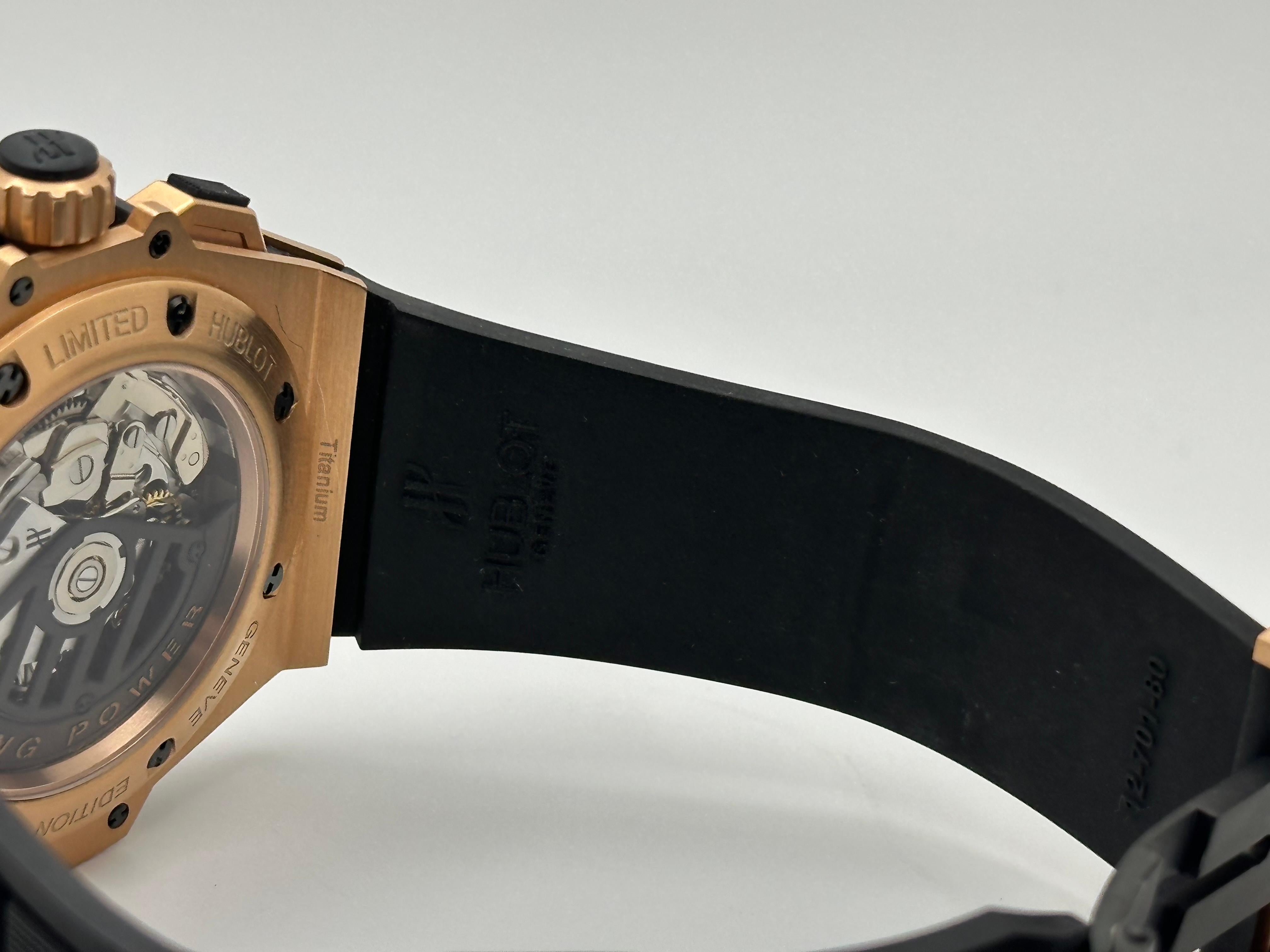 Hublot King Power Big Bang Foudroyante 715.PX.1128.RX 18K Oro rosa Caja Papel en venta 6