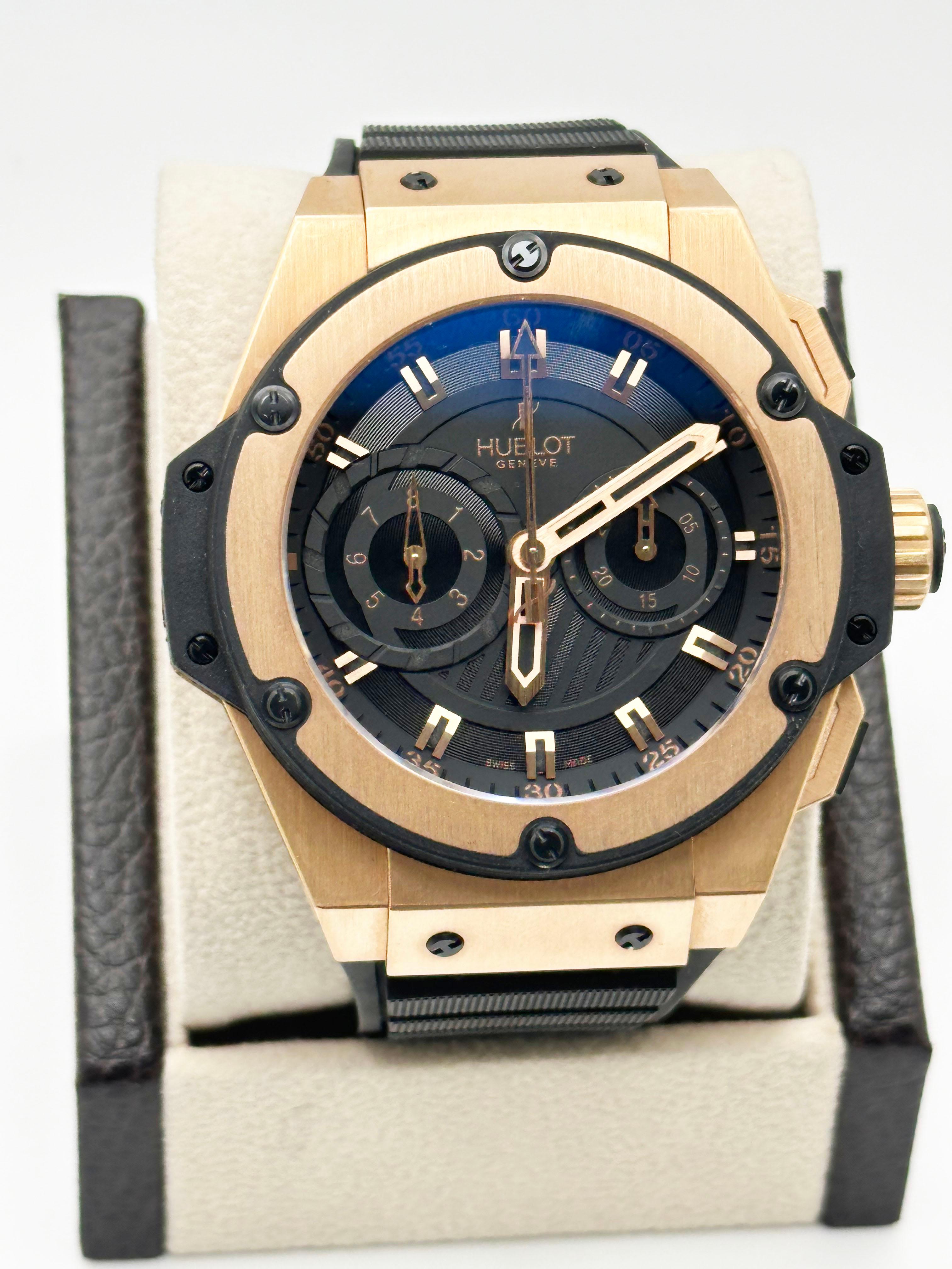 Hublot King Power Big Bang Foudroyante 715.PX.1128.RX 18K Oro rosa Caja Papel en venta 1