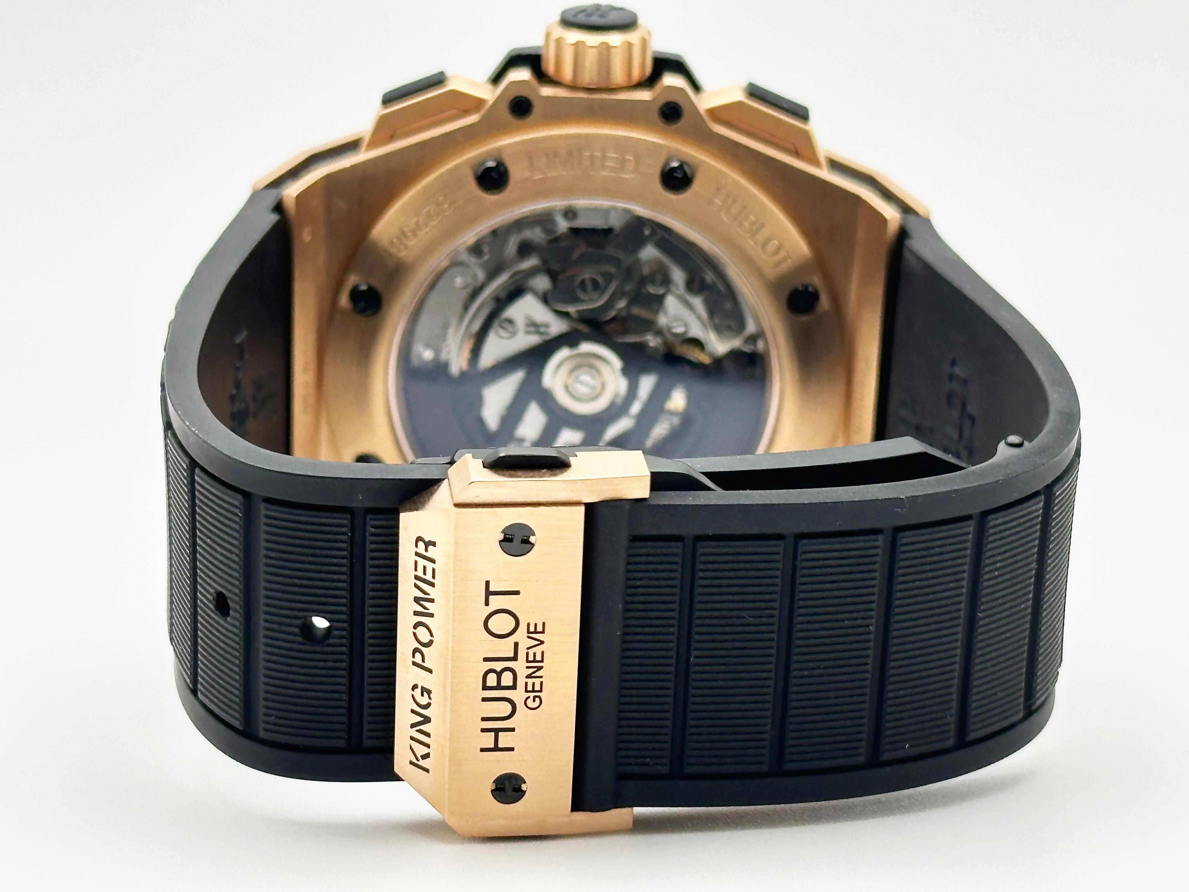 Hublot King Power Big Bang Foudroyante 715.PX.1128.RX 18K Oro rosa Caja Papel en venta 2