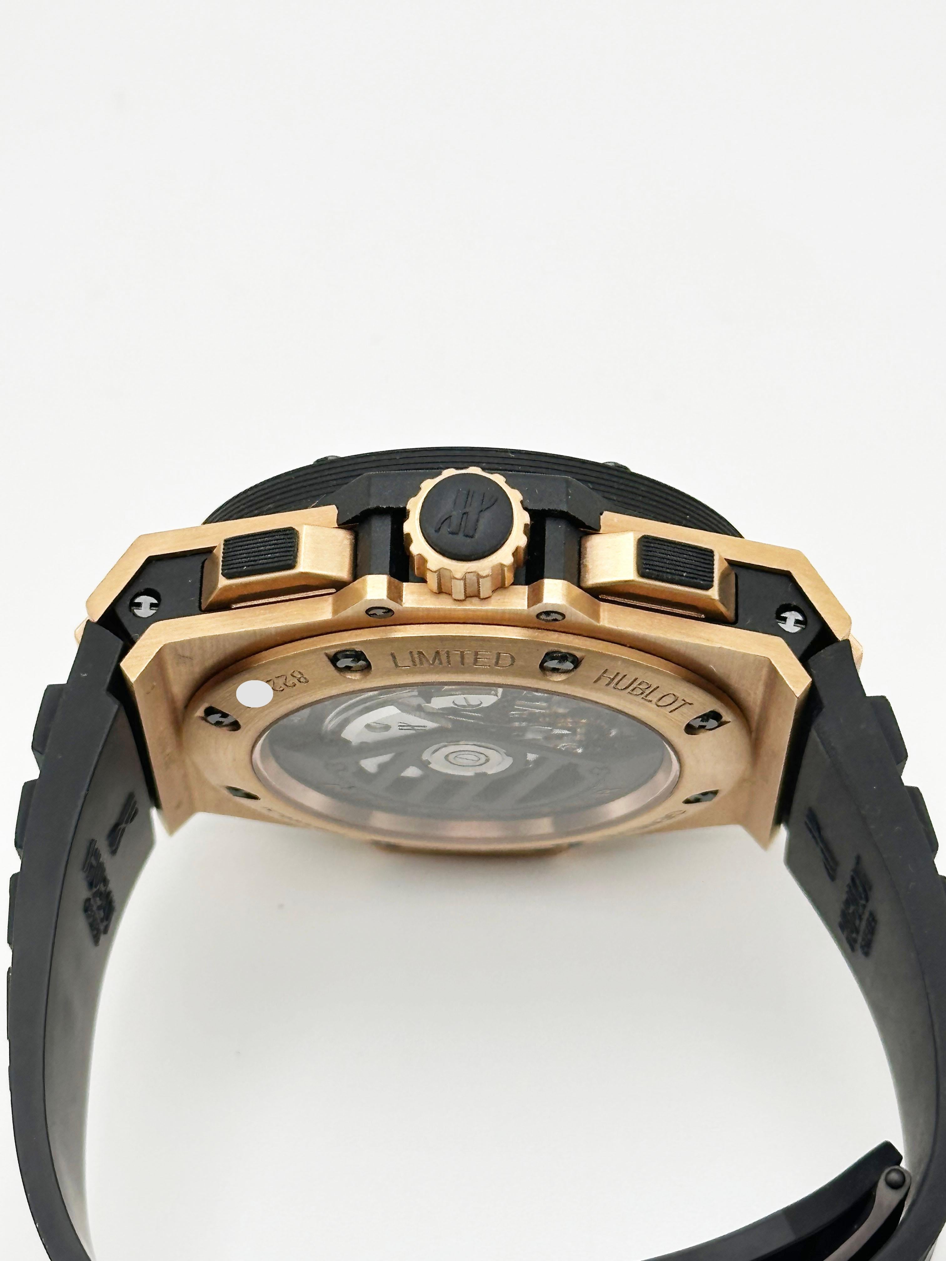 Hublot King Power Big Bang Foudroyante 715.PX.1128.RX 18K Oro rosa Caja Papel en venta 4