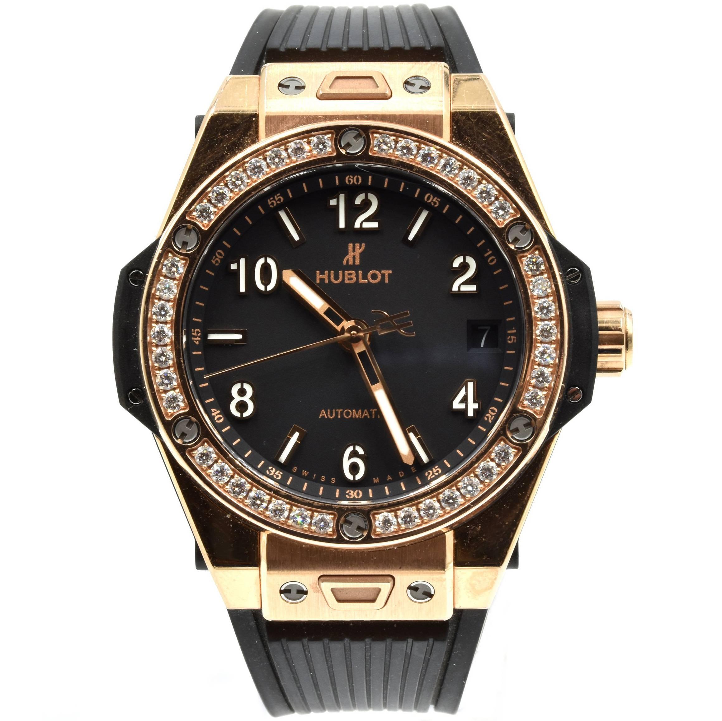 Hublot Ladies Rose Gold Big Bang One Click Automatic Wristwatch