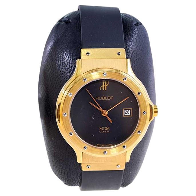 Hublot Montre à quartz en or jaune pour femmes