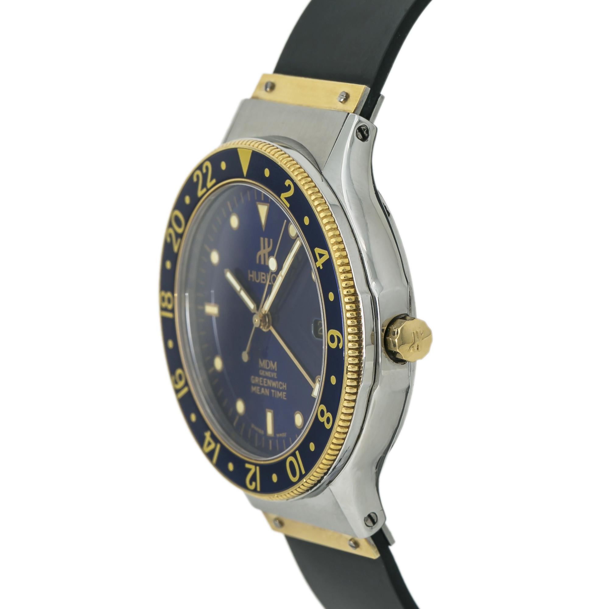 Hublot MDM 1572.2, Blue Dial, Certified and Warranty In Good Condition In Miami, FL