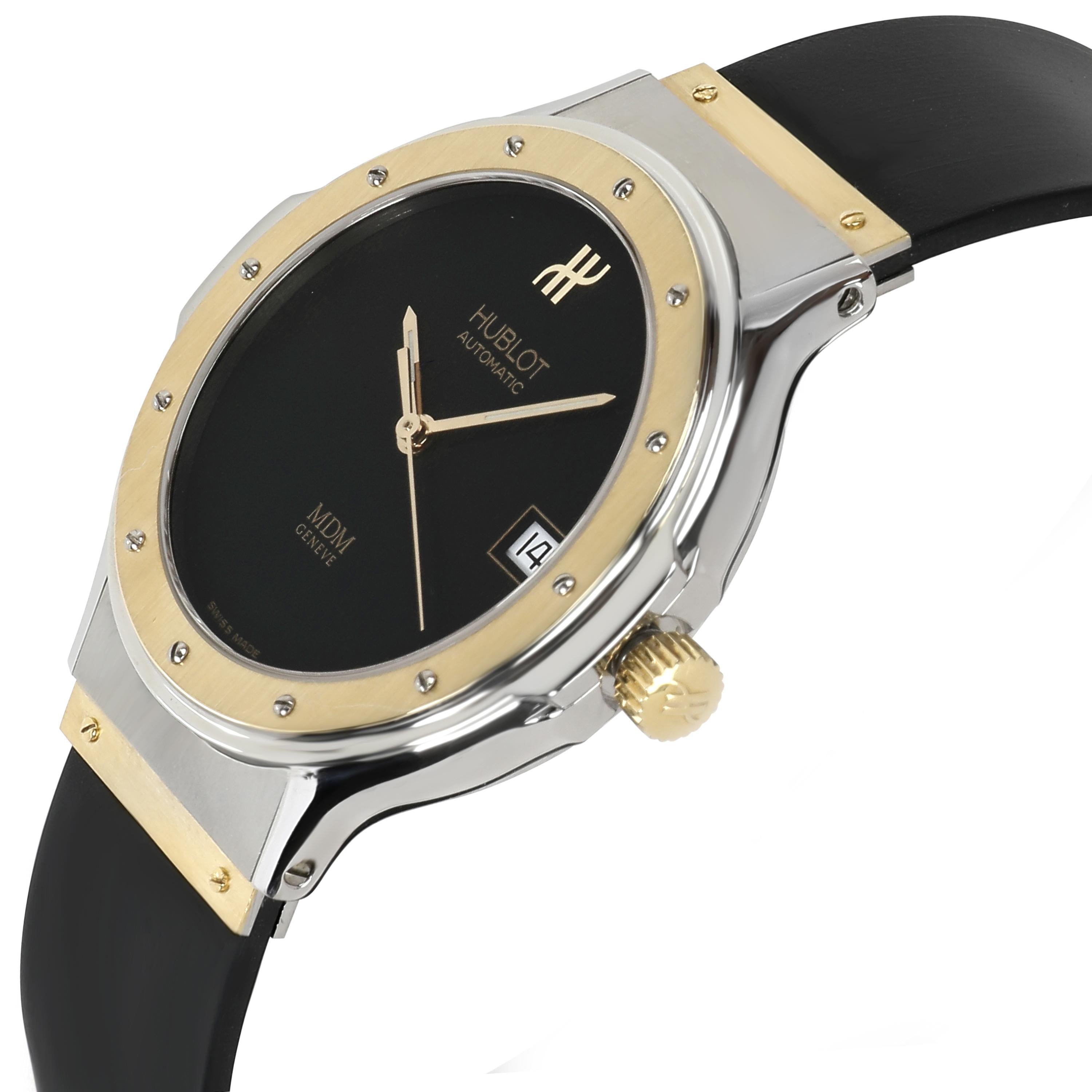 Hublot MDM 1581.2 Herrenuhr aus 18 Karat Gelbgold und Edelstahl im Zustand „Hervorragend“ in New York, NY