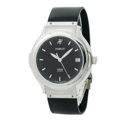 Hublot Mdm 1710.1 Bracelet à anneau de 7 mm, lunette en acier inoxydable et cadran noir