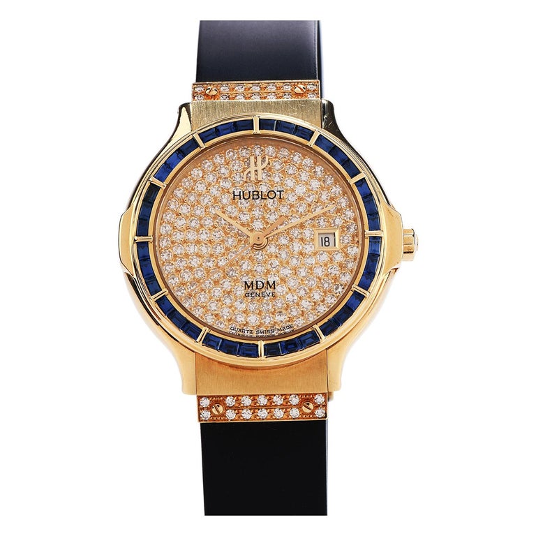 Ladies Hublot MDM Geneve Diamond Dial Automatic Wristwatch Ref