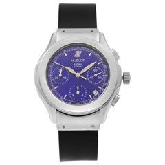 Hublot MDM Chrono Blue Face Steel Rubber Automatic Men’s Watch 1810.10