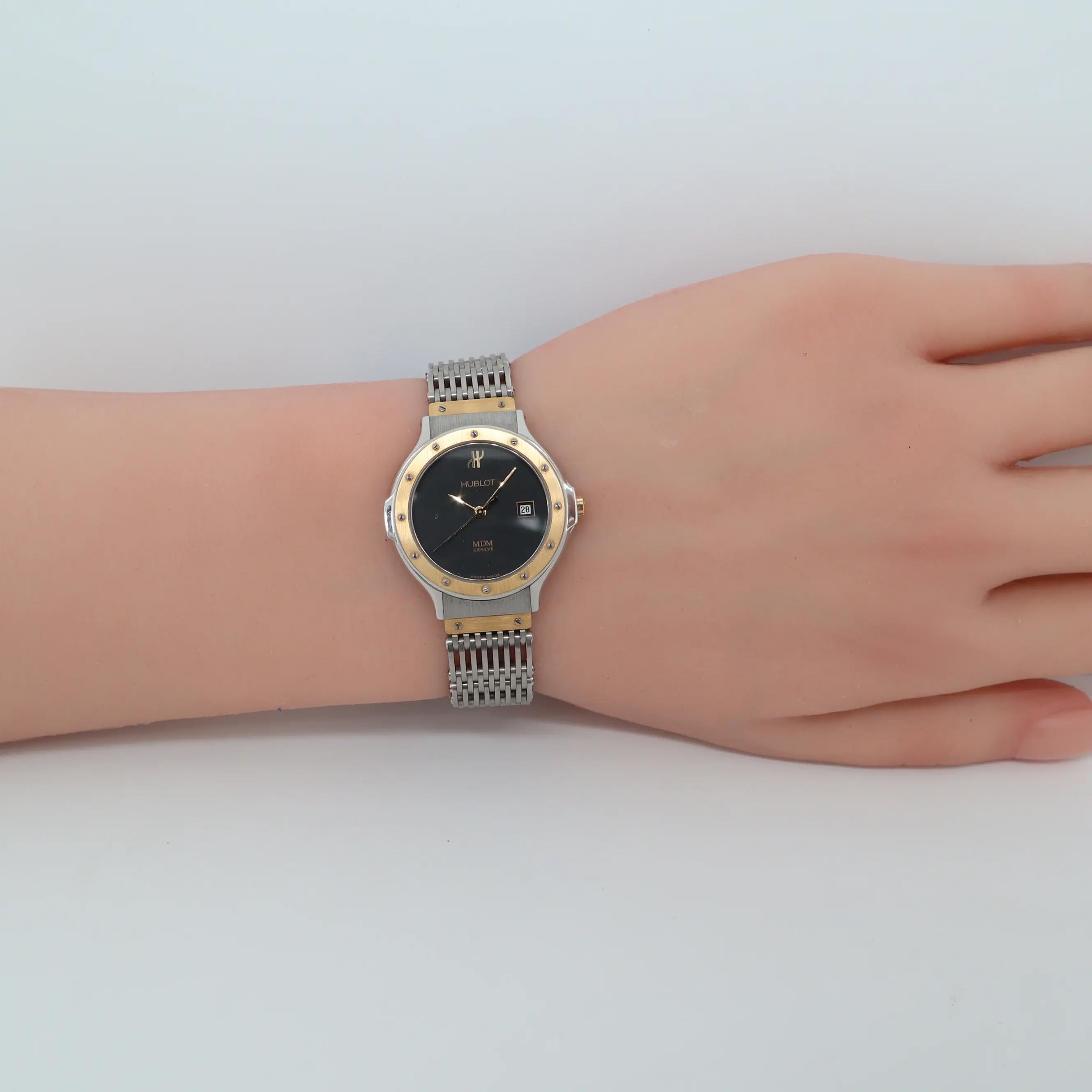 Hublot MDM Classic Senyora Steel Yellow Gold Quartz Ladies Watch 1390.100.2 In Good Condition For Sale In New York, NY
