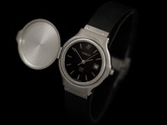 Hublot MDM Couvercle Damen bedeckt Flip-Top-Deckel-Uhr mit Kautschuk-Armband - SS