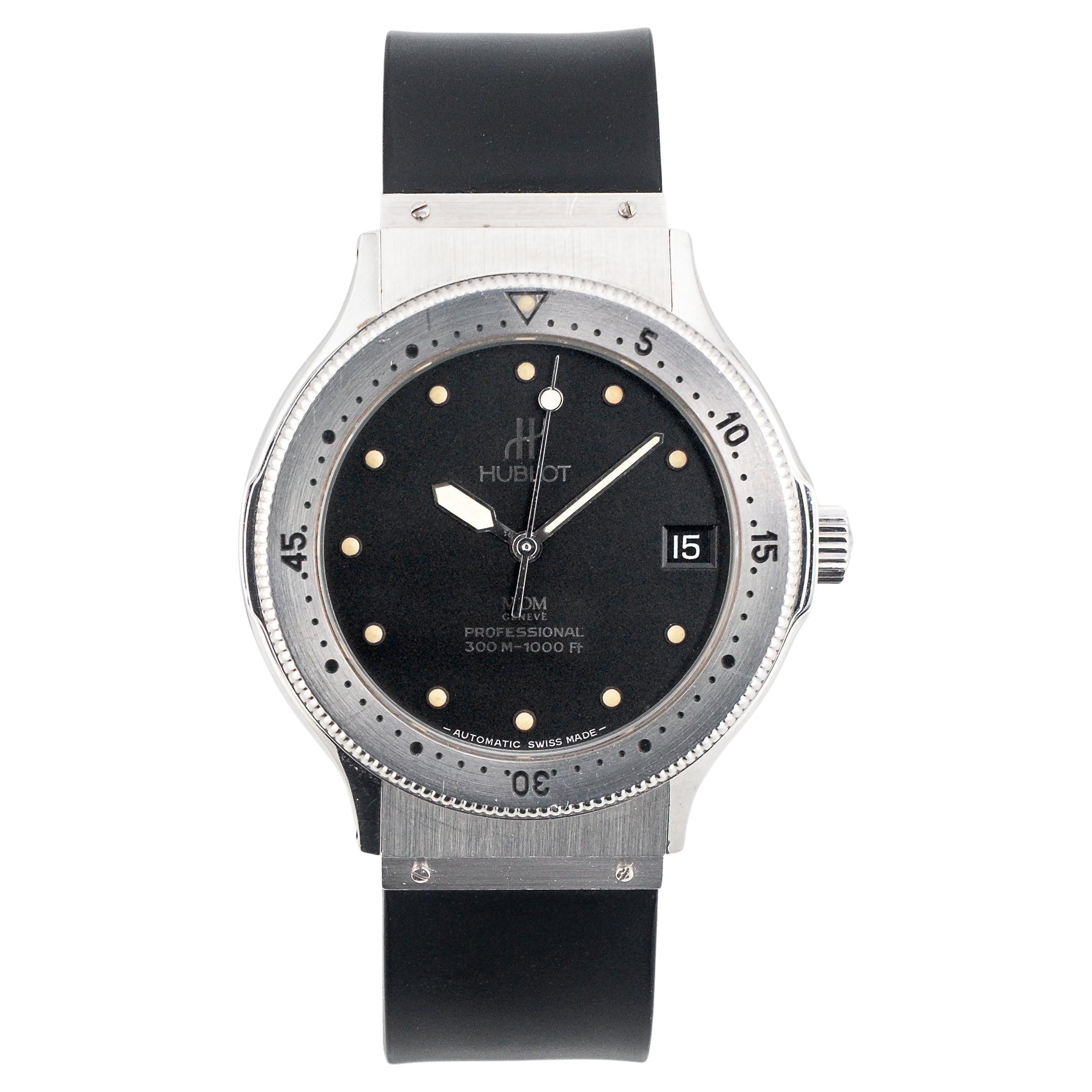 Hublot MDM Diver Orologio con quadrante nero, anni '90 in vendita