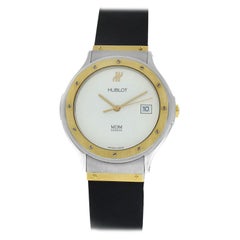 Hublot MDM 1581.3 18 Karat Yellow Gold Unisex Automatic Watch, White Dial For  Sale at 1stDibs
