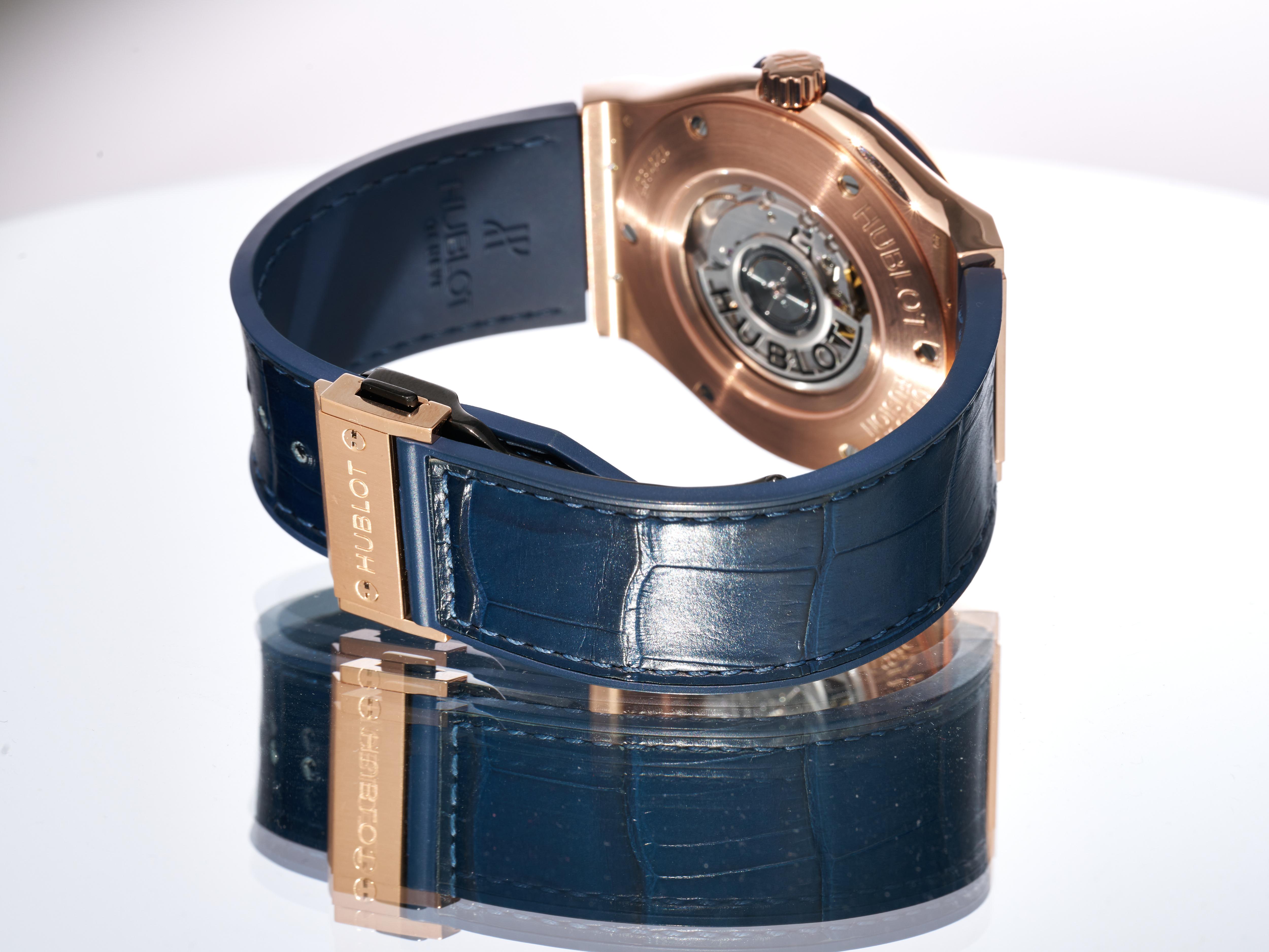 Reloj Hublot para caballero Classic Fusion Oro de 18 quilates 45 mm Automático Esfera azul PVPR £23.5K en venta 8