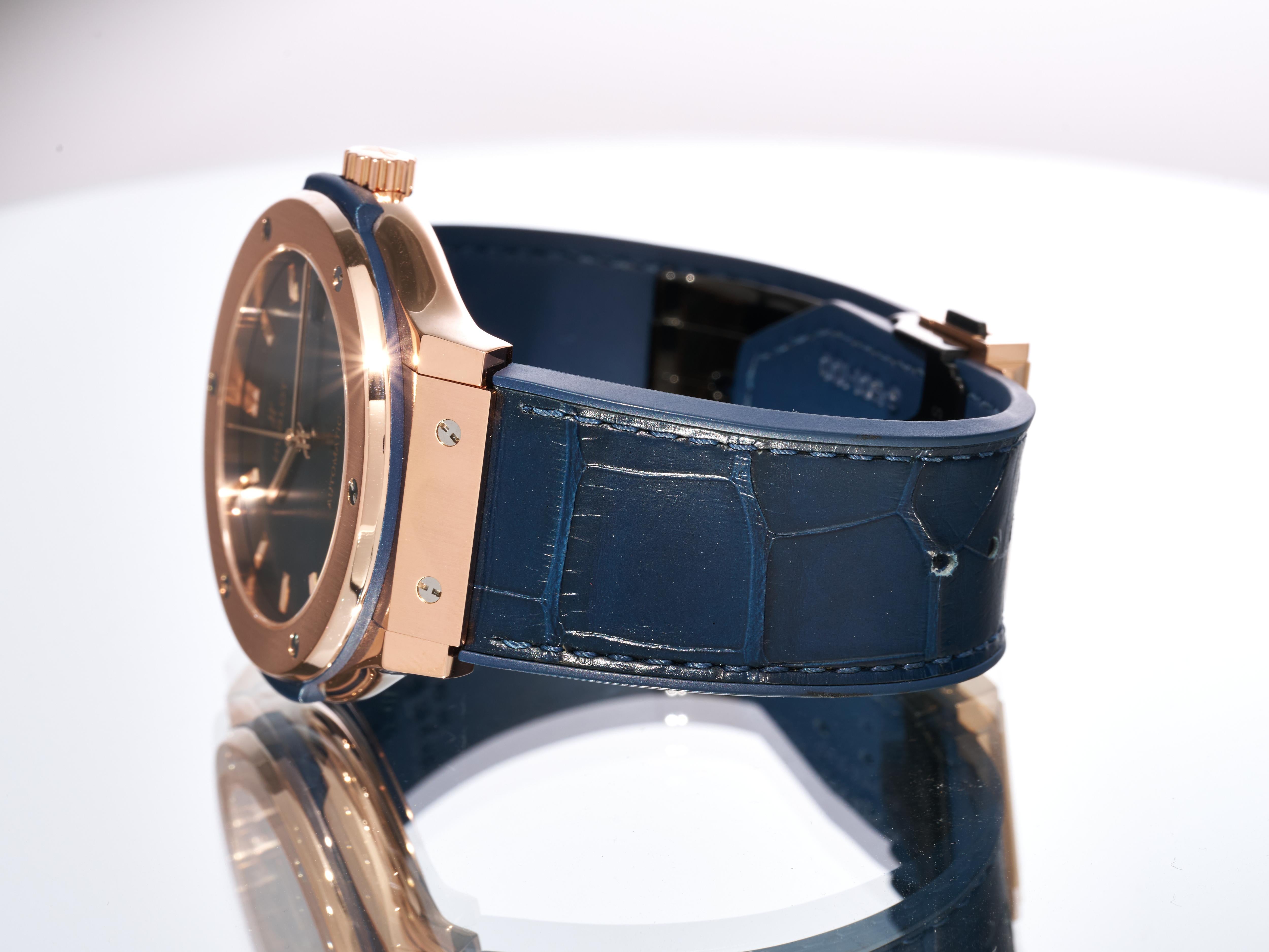 Reloj Hublot para caballero Classic Fusion Oro de 18 quilates 45 mm Automático Esfera azul PVPR £23.5K en venta 10