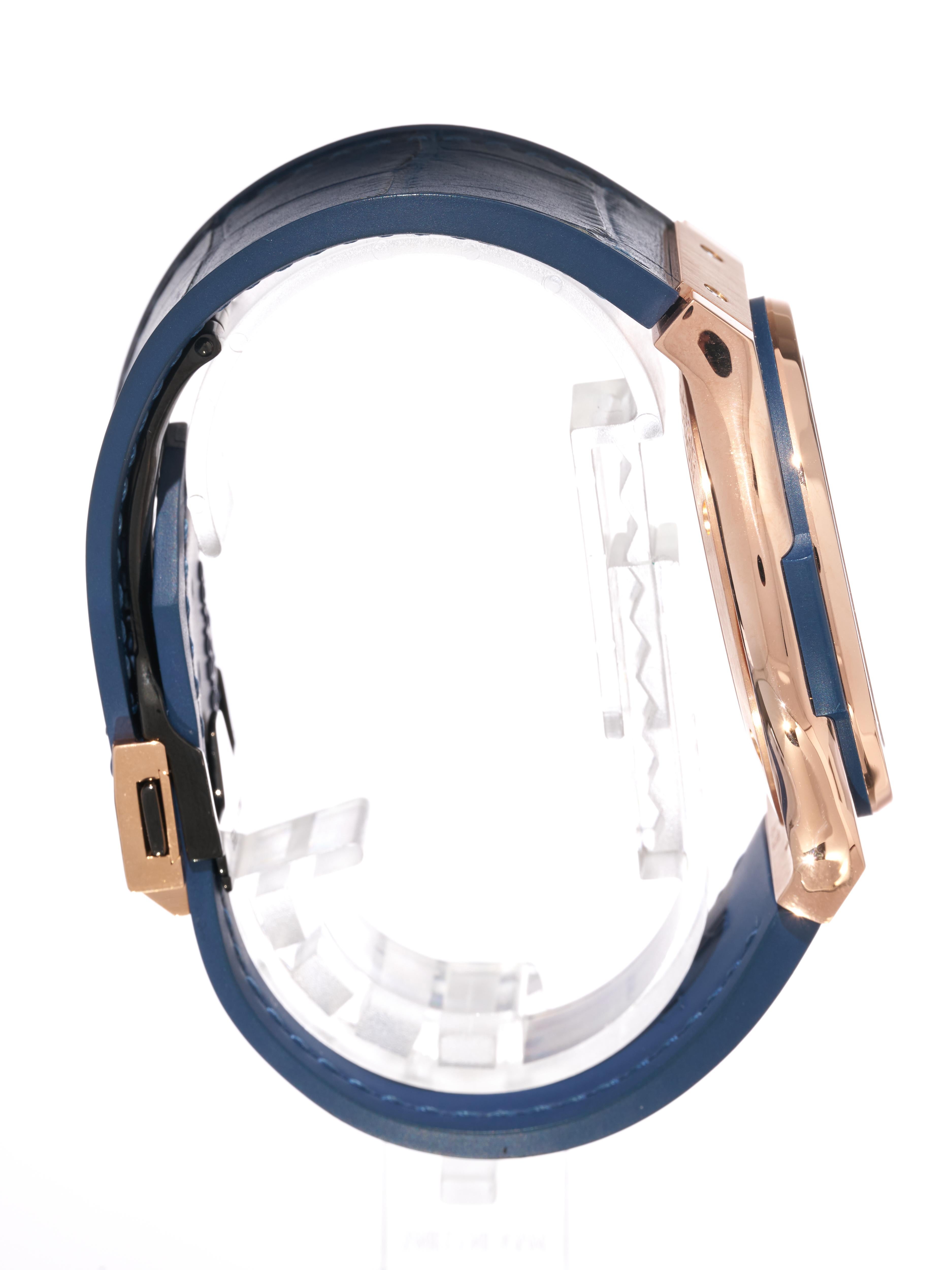 Reloj Hublot para caballero Classic Fusion Oro de 18 quilates 45 mm Automático Esfera azul PVPR £23.5K Art Decó en venta
